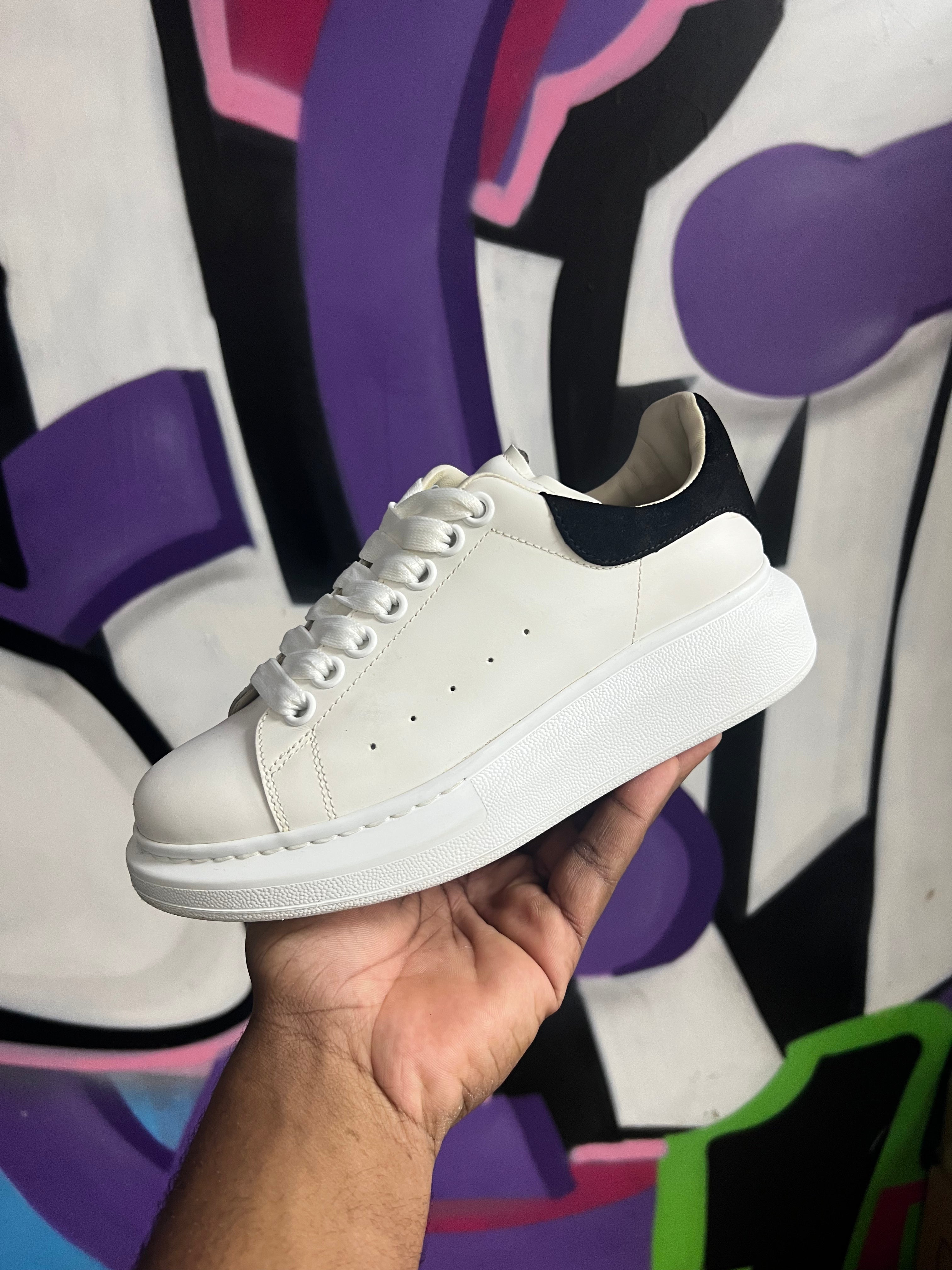 Alexander Mcqueen White Black Oversized Sneakers