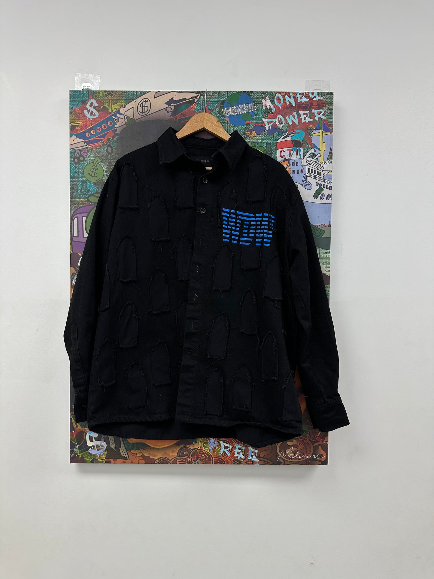 WDW Denim Jean Jacket Black Black Windows New Small With Tags
