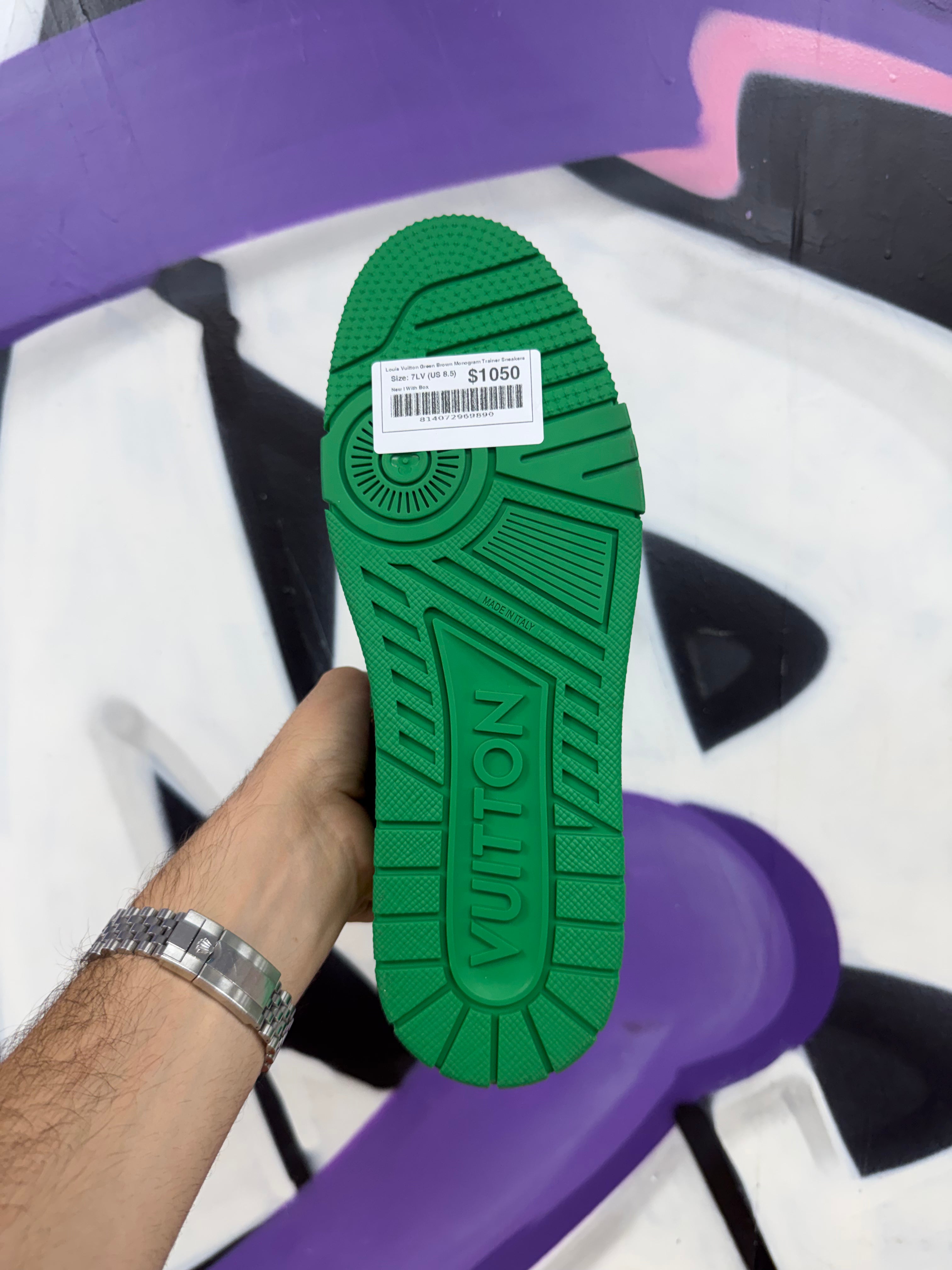 Louis Vuitton Green Brown Monogram Trainer Sneakers