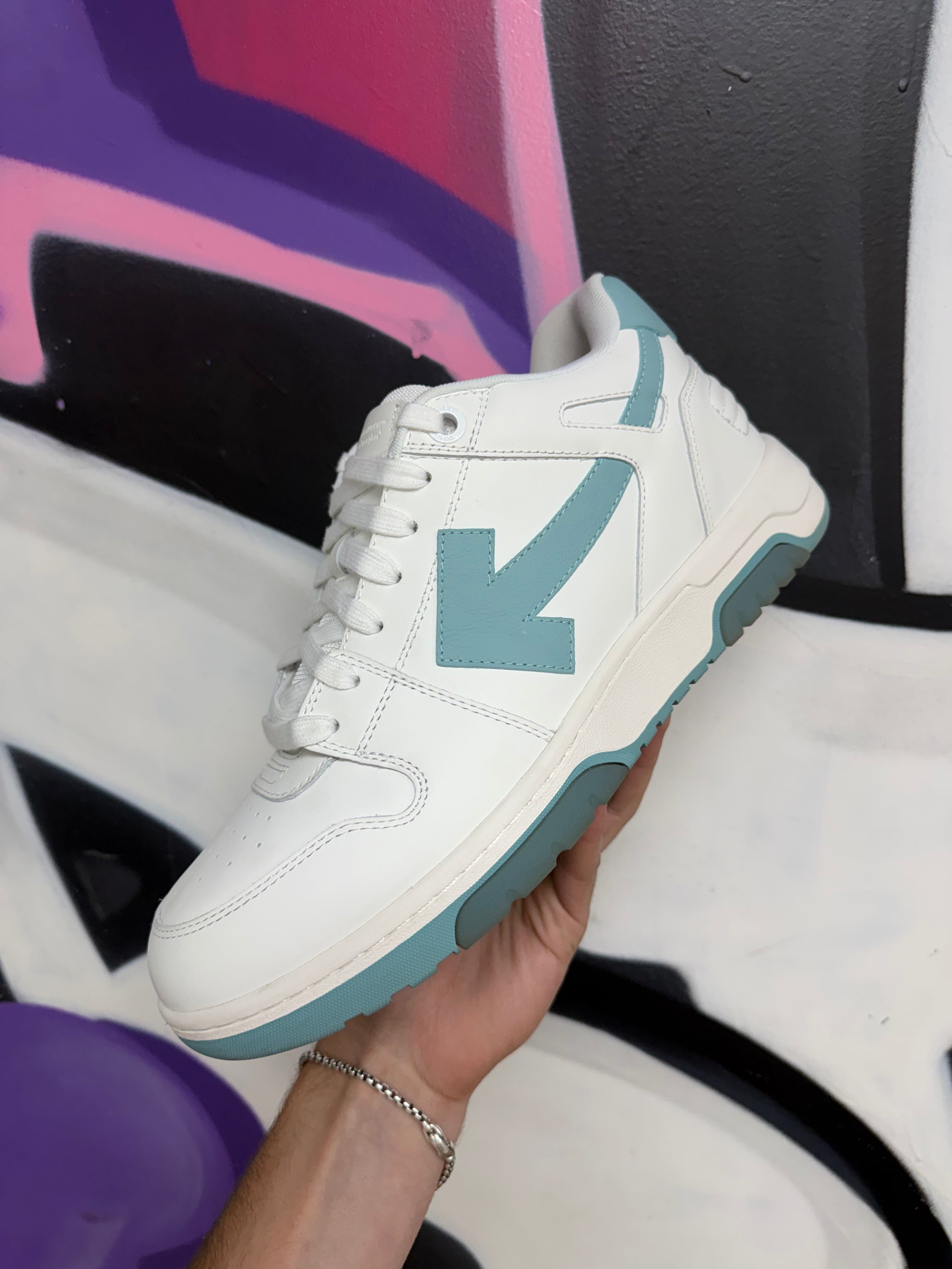 Off-White White Baby Blue Out Of Office Sneakers