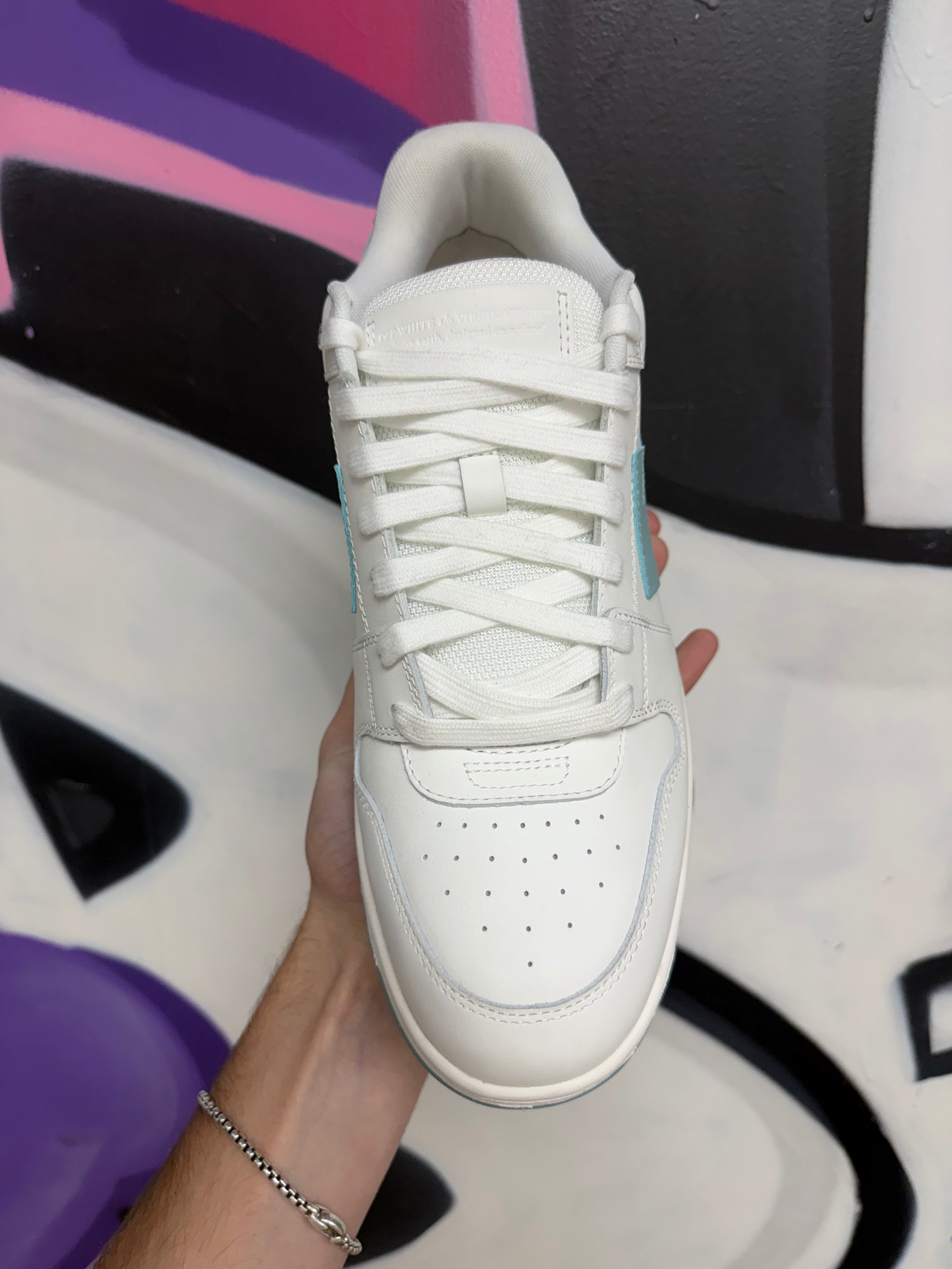 Off-White White Baby Blue Out Of Office Sneakers