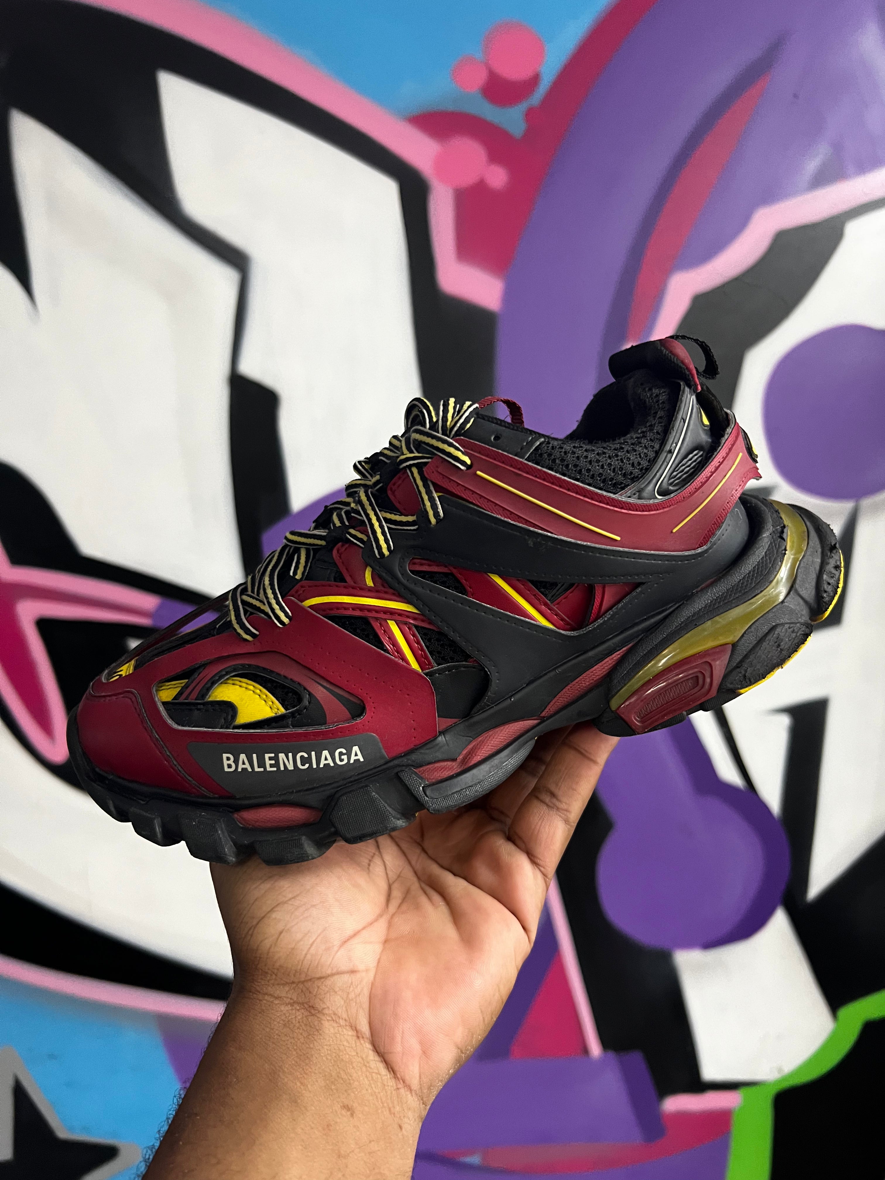Balenciaga Track Maroon Yellow