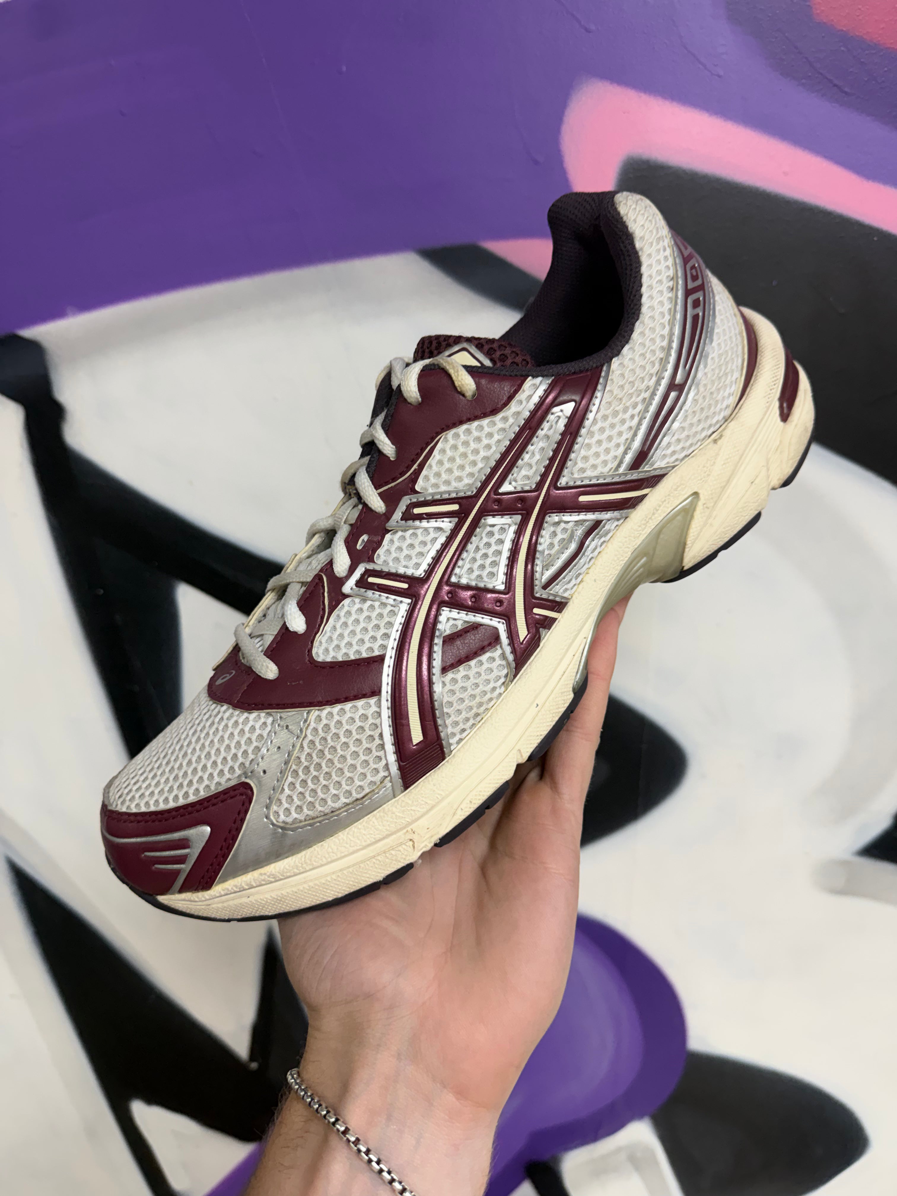 ASICS Gel-1130 Maroon Cream Sneakers