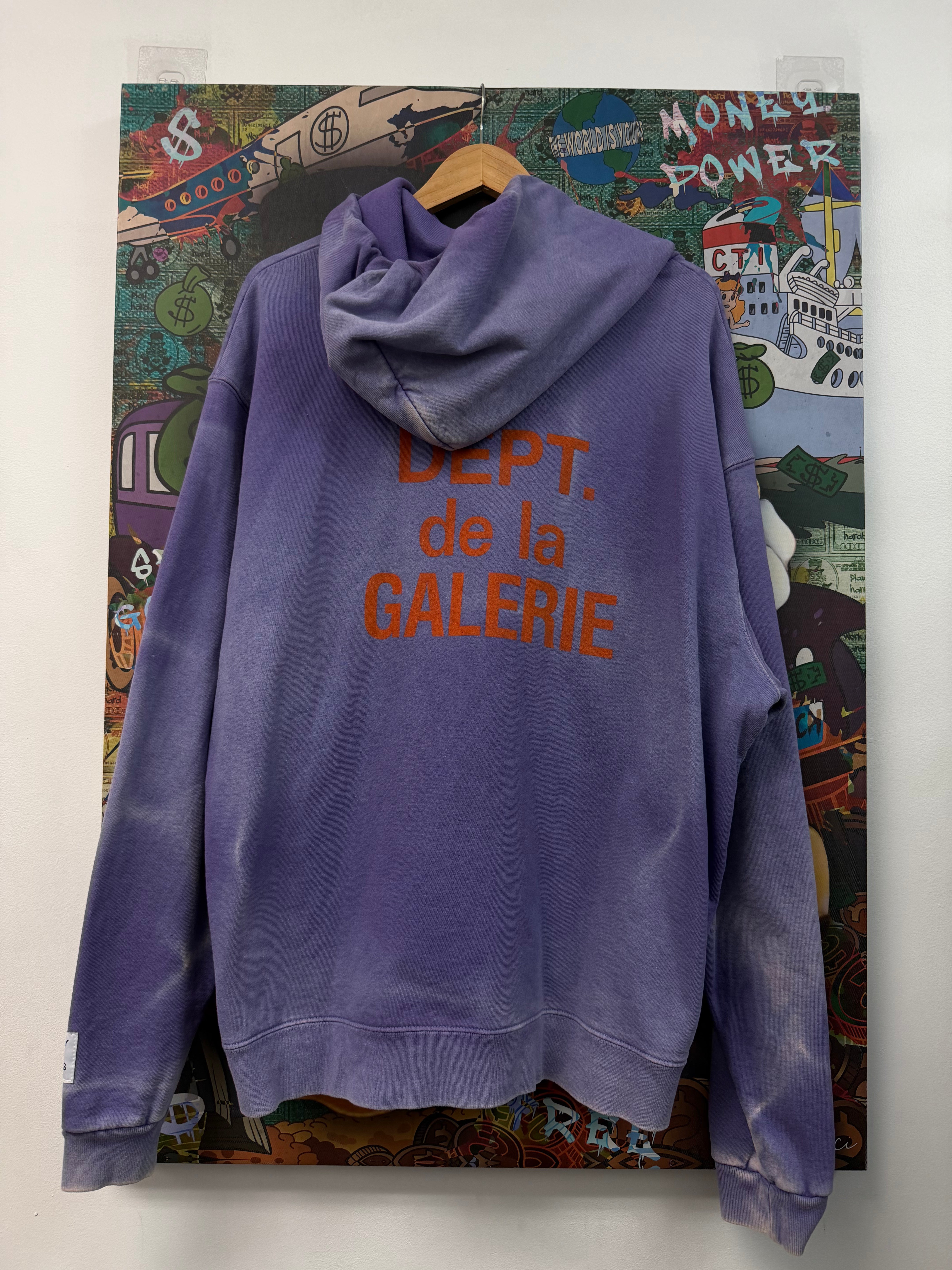 Gallery Dept Purple Sunfade Zip Up Hoodie
