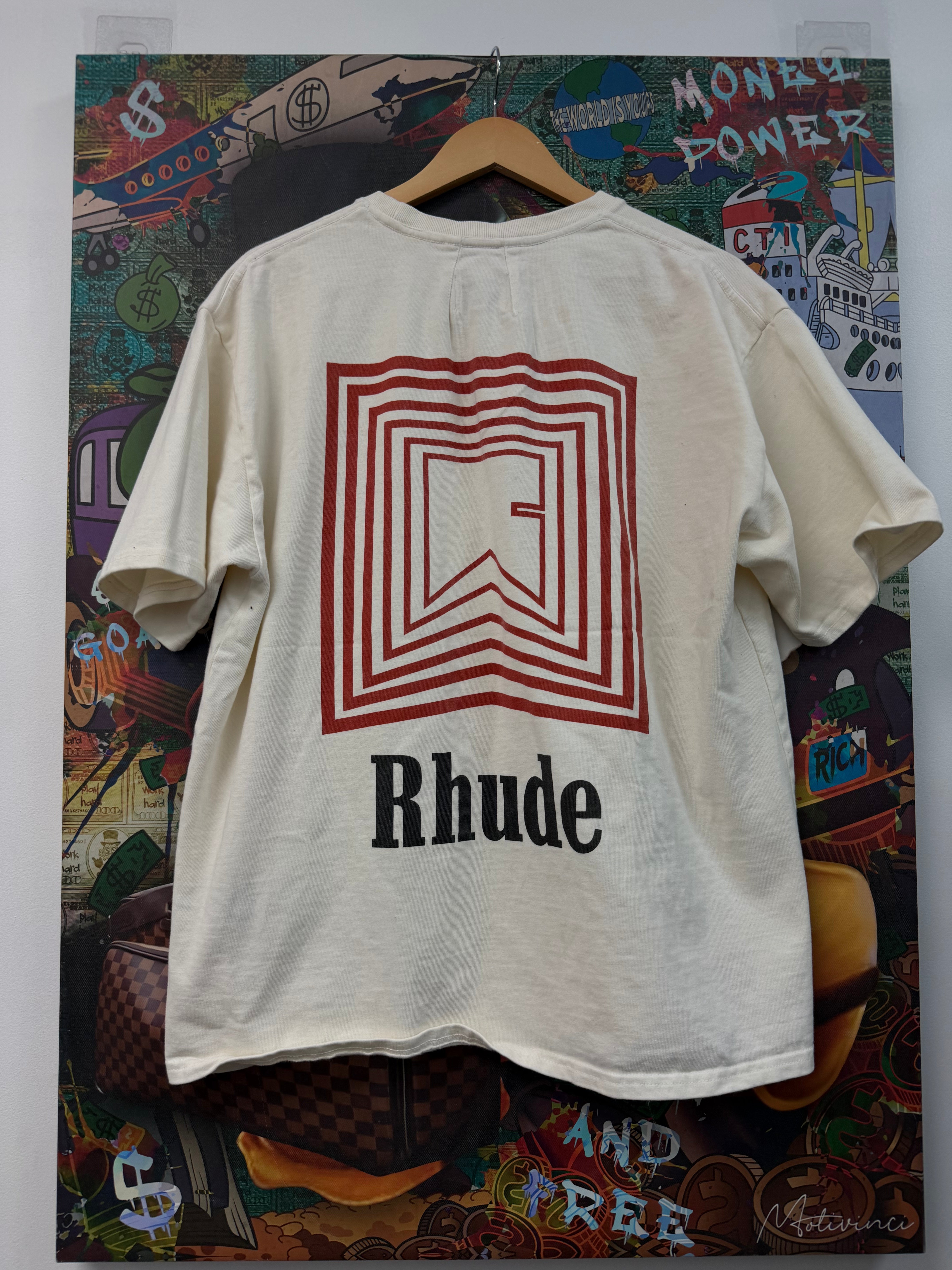 Rhude Cream Red Classic Logo Tee