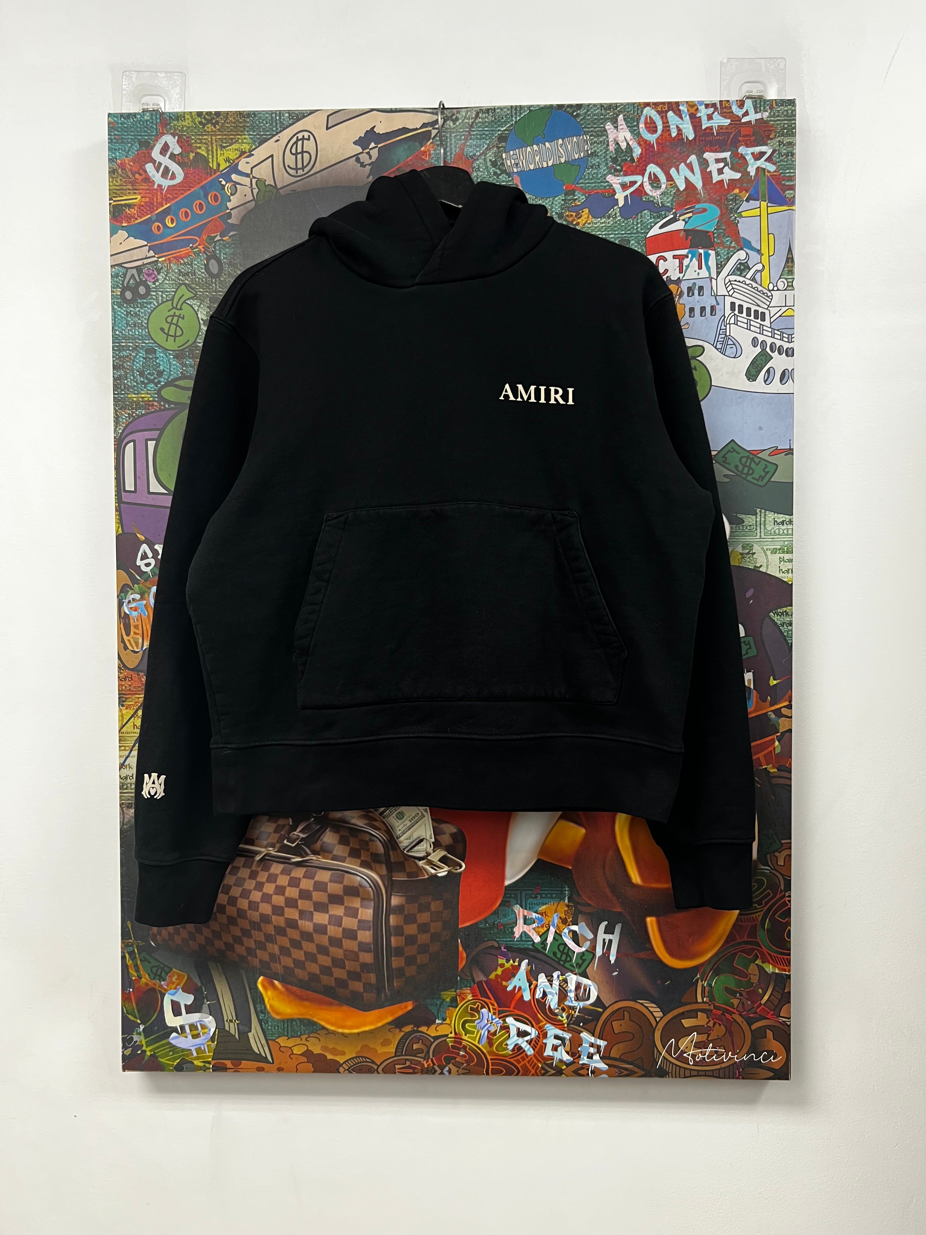 Amiri Black Puff Logo Hoodie