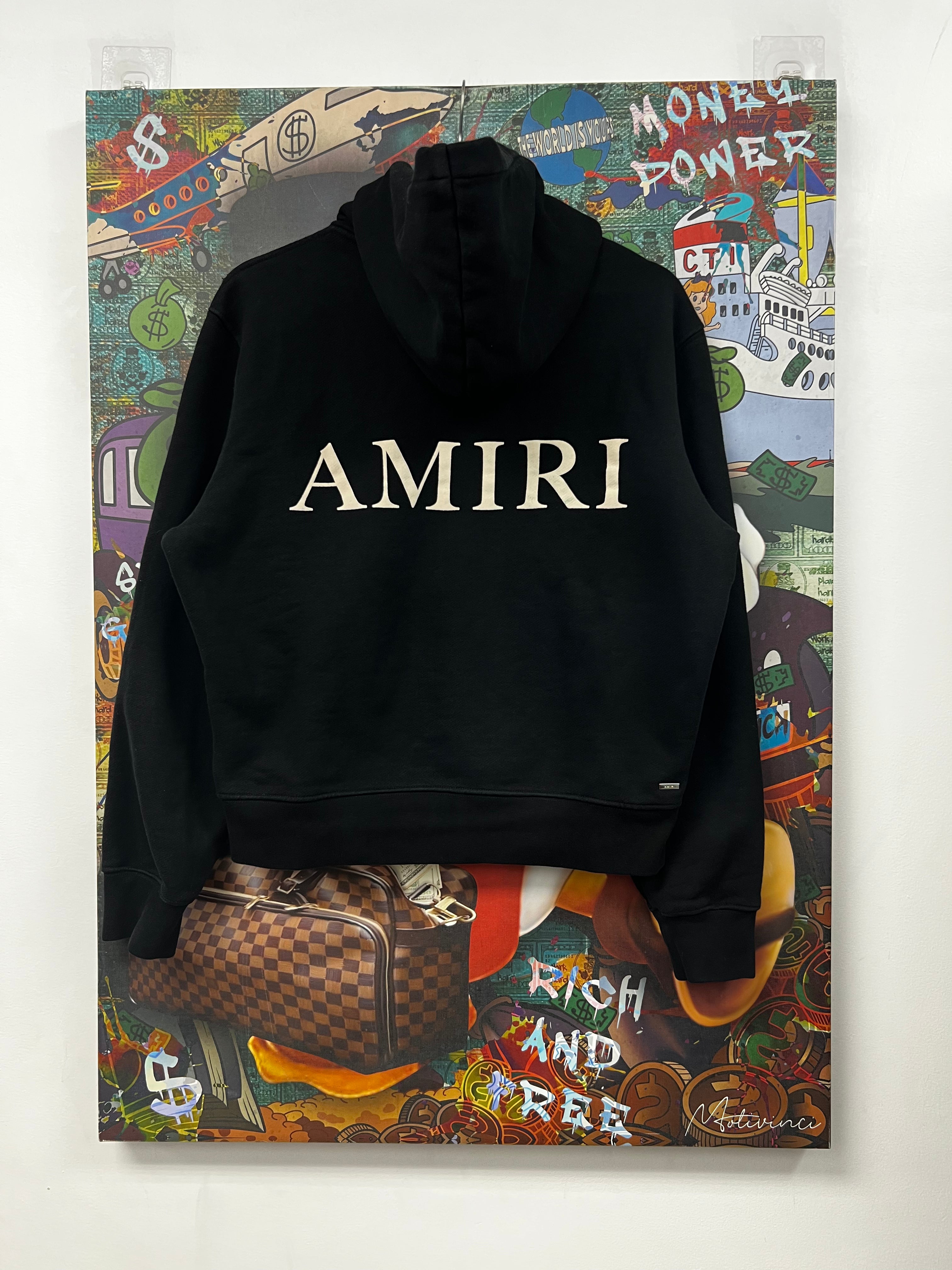 Amiri Black Puff Logo Hoodie