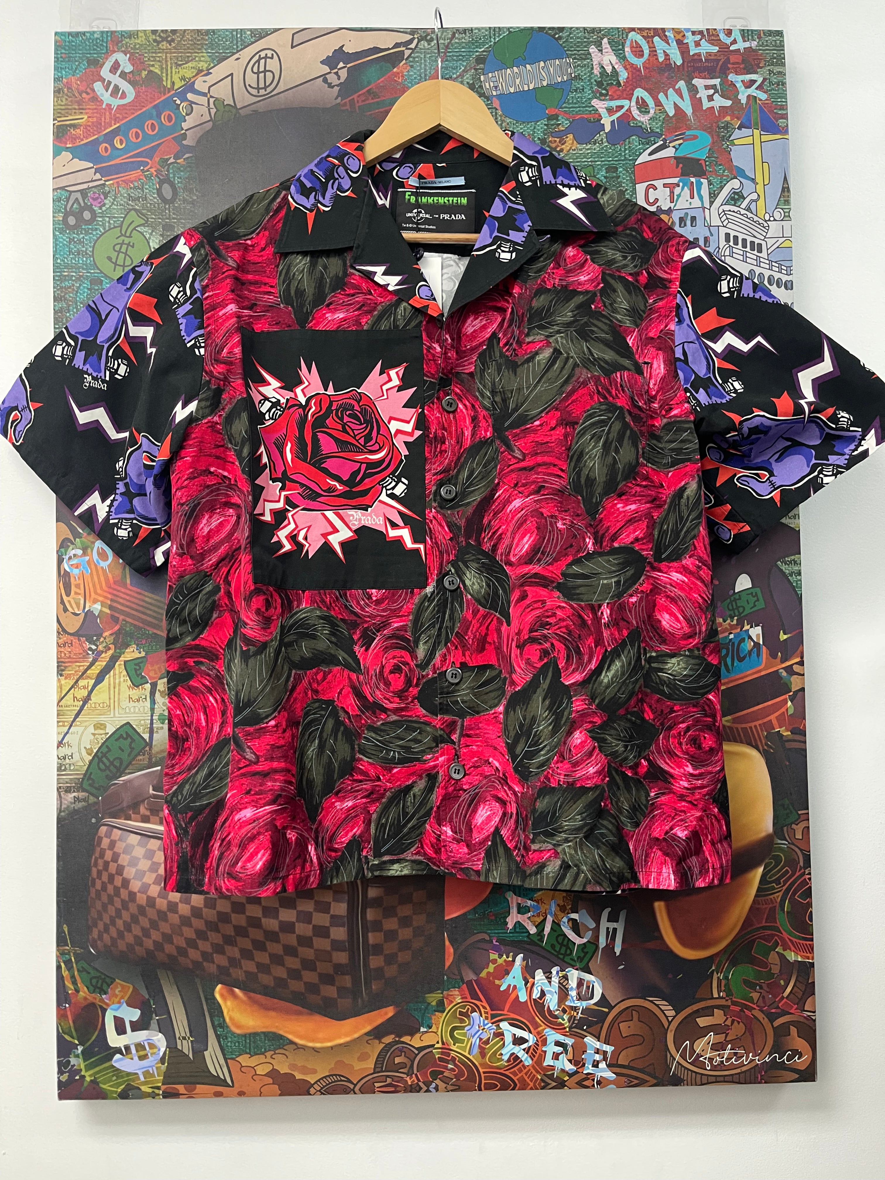 Prada Frankenstein Rose Button Up