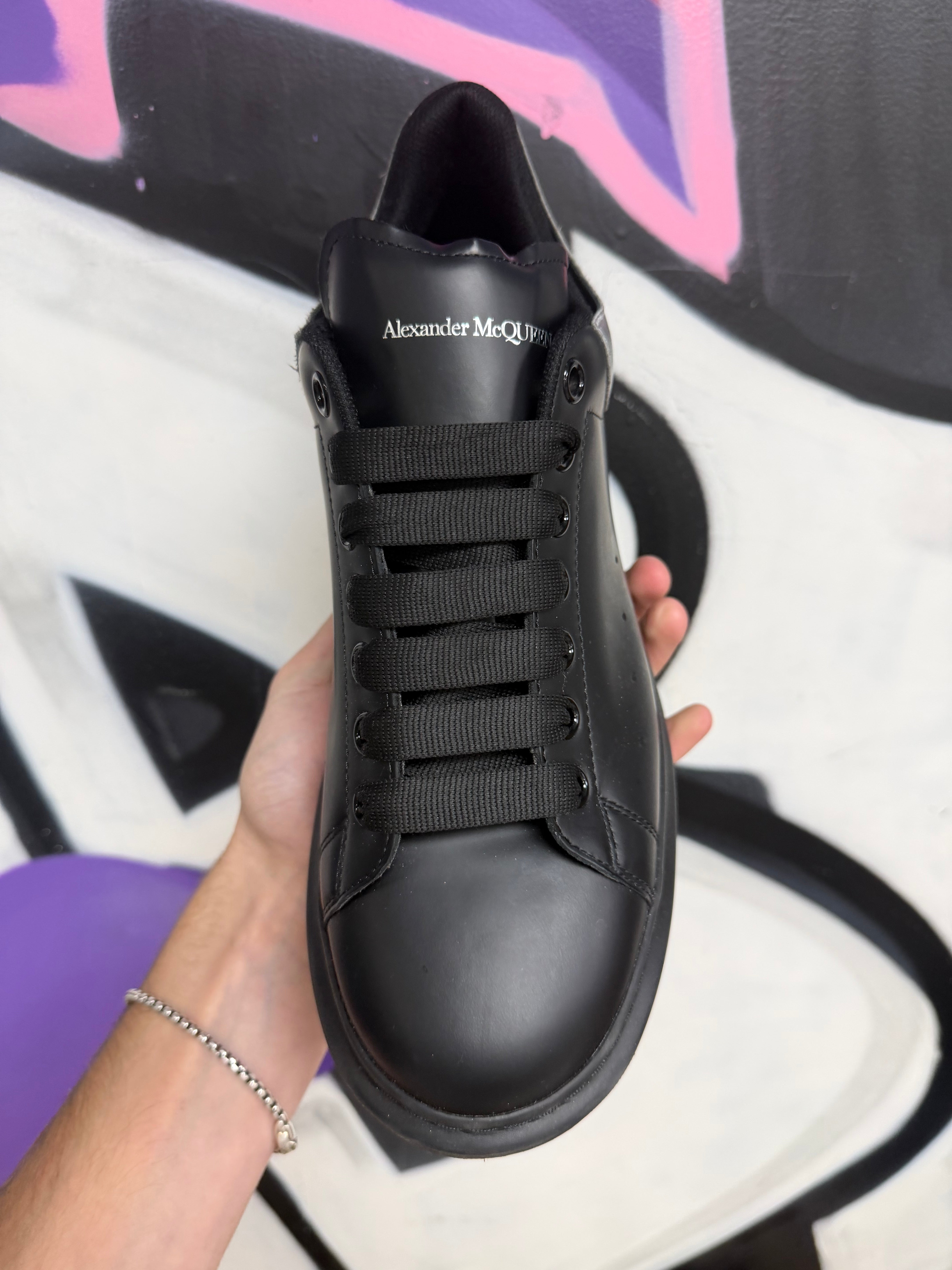 Alexander McQueen Black Silver Sneakers