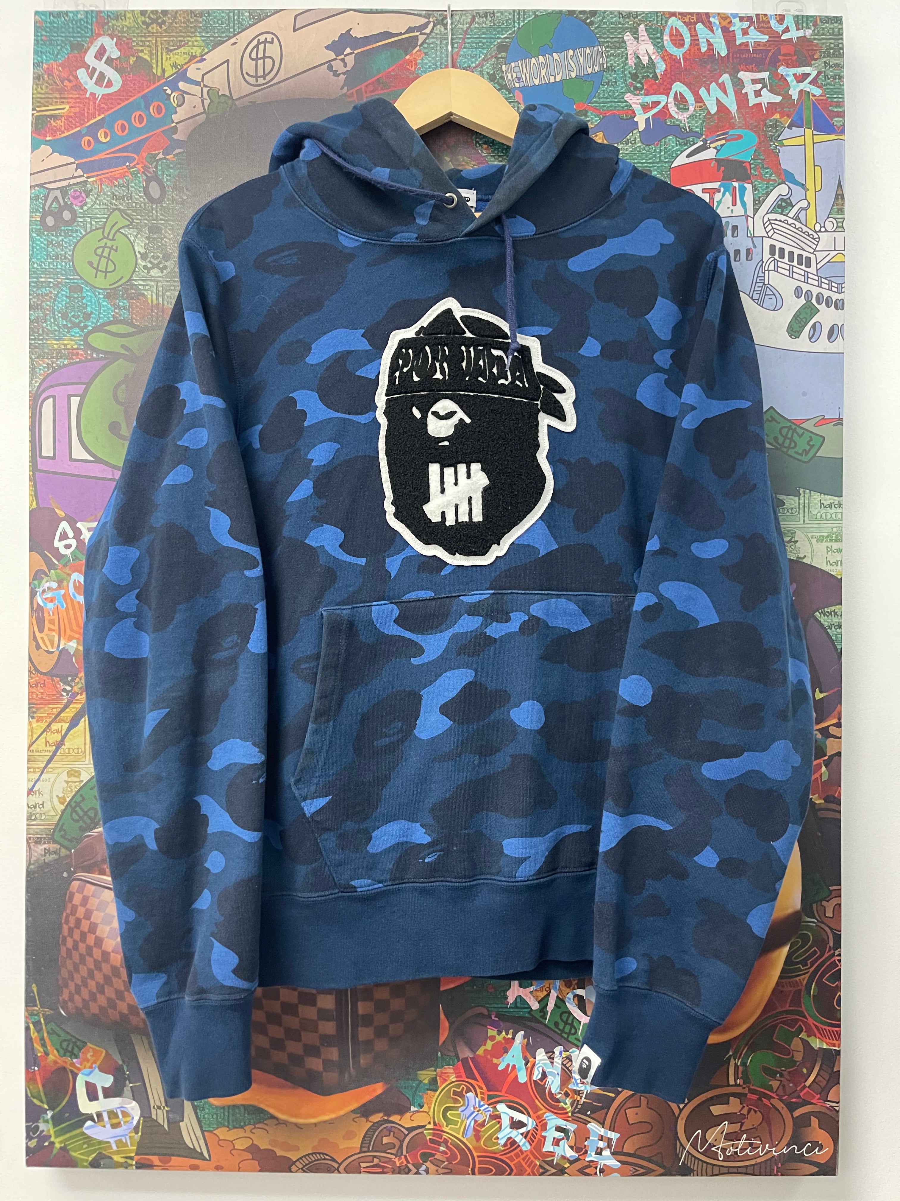 BAPE Blue Camo Undefeated Hoodie