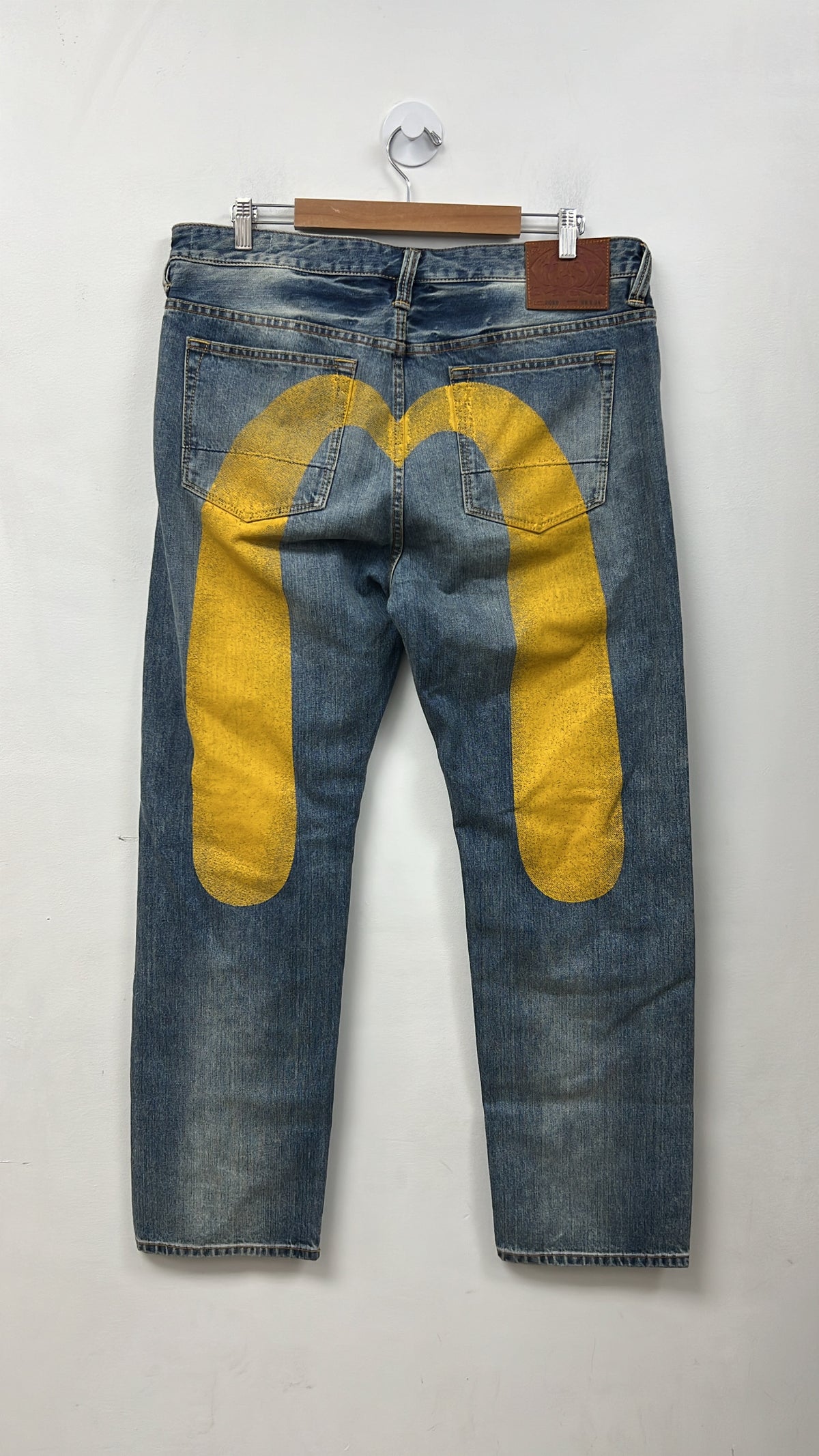 Evisu Light Wash Yellow Jeans