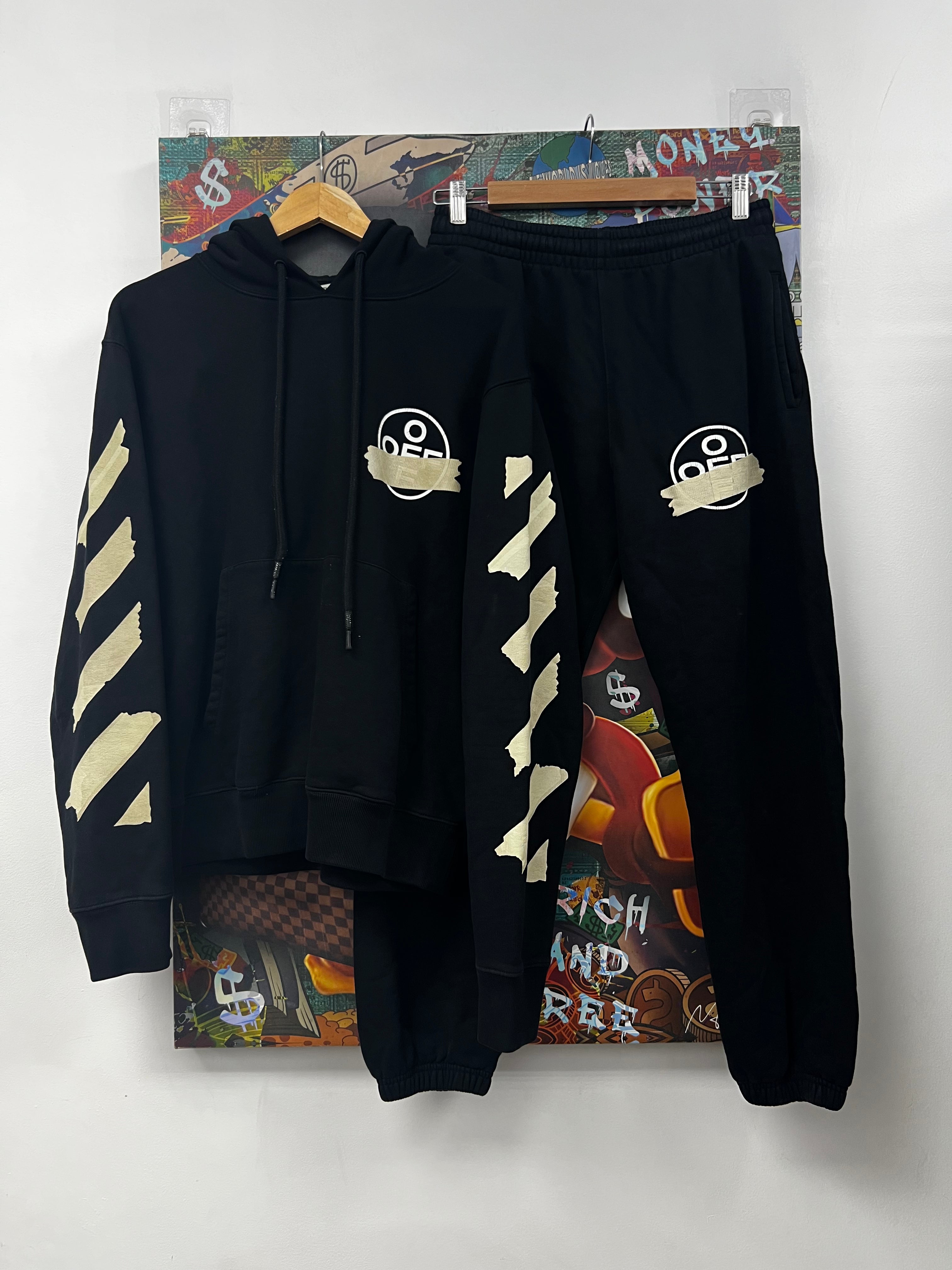 Off White Black Beige Tape Sweatsuit