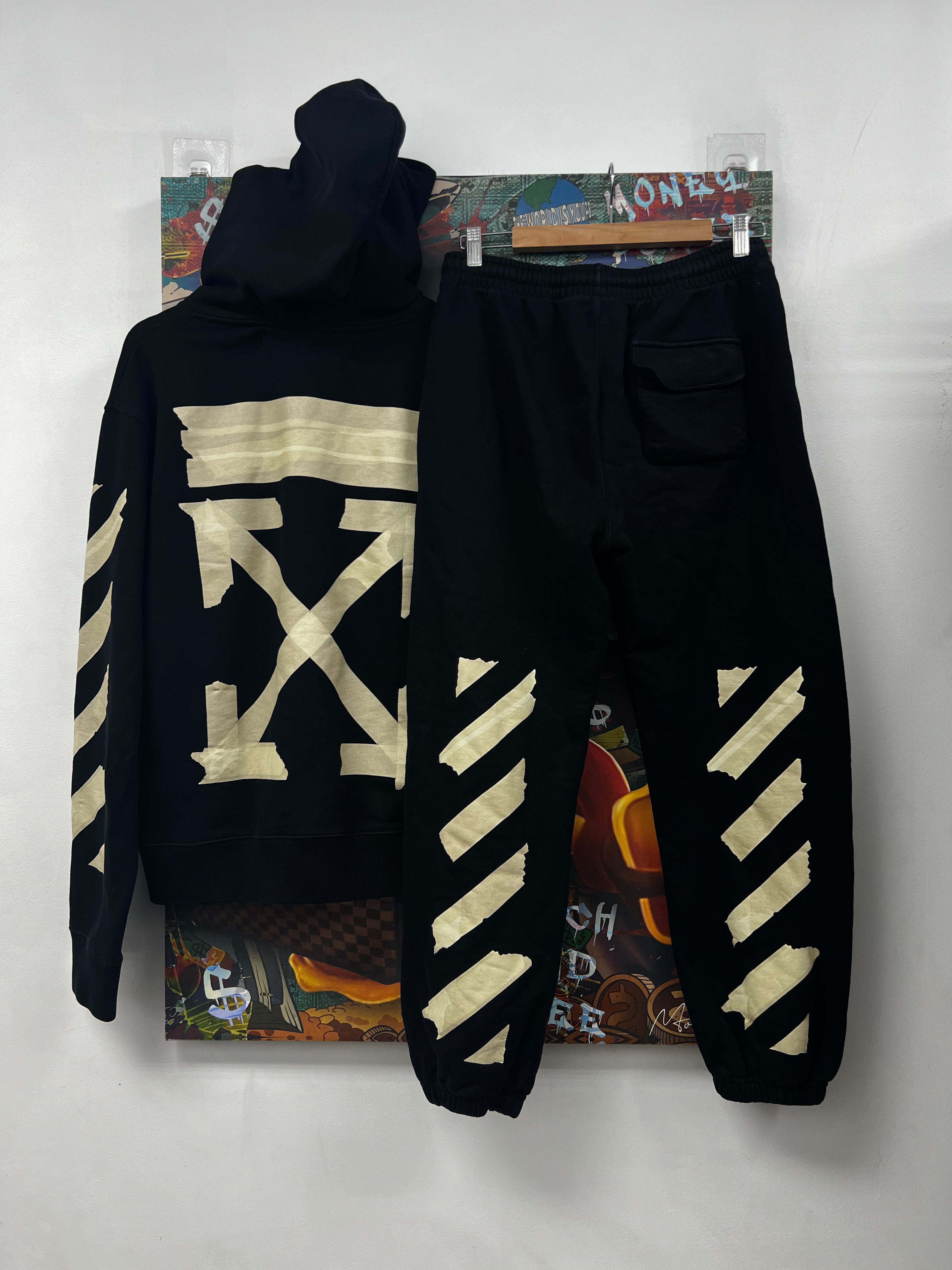 Off White Black Beige Tape Sweatsuit