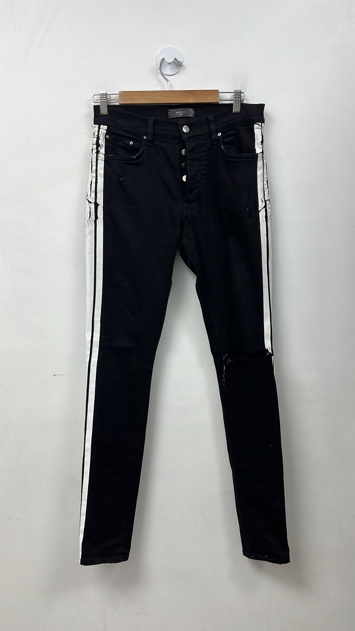 Amiri Black White Stripe Jeans