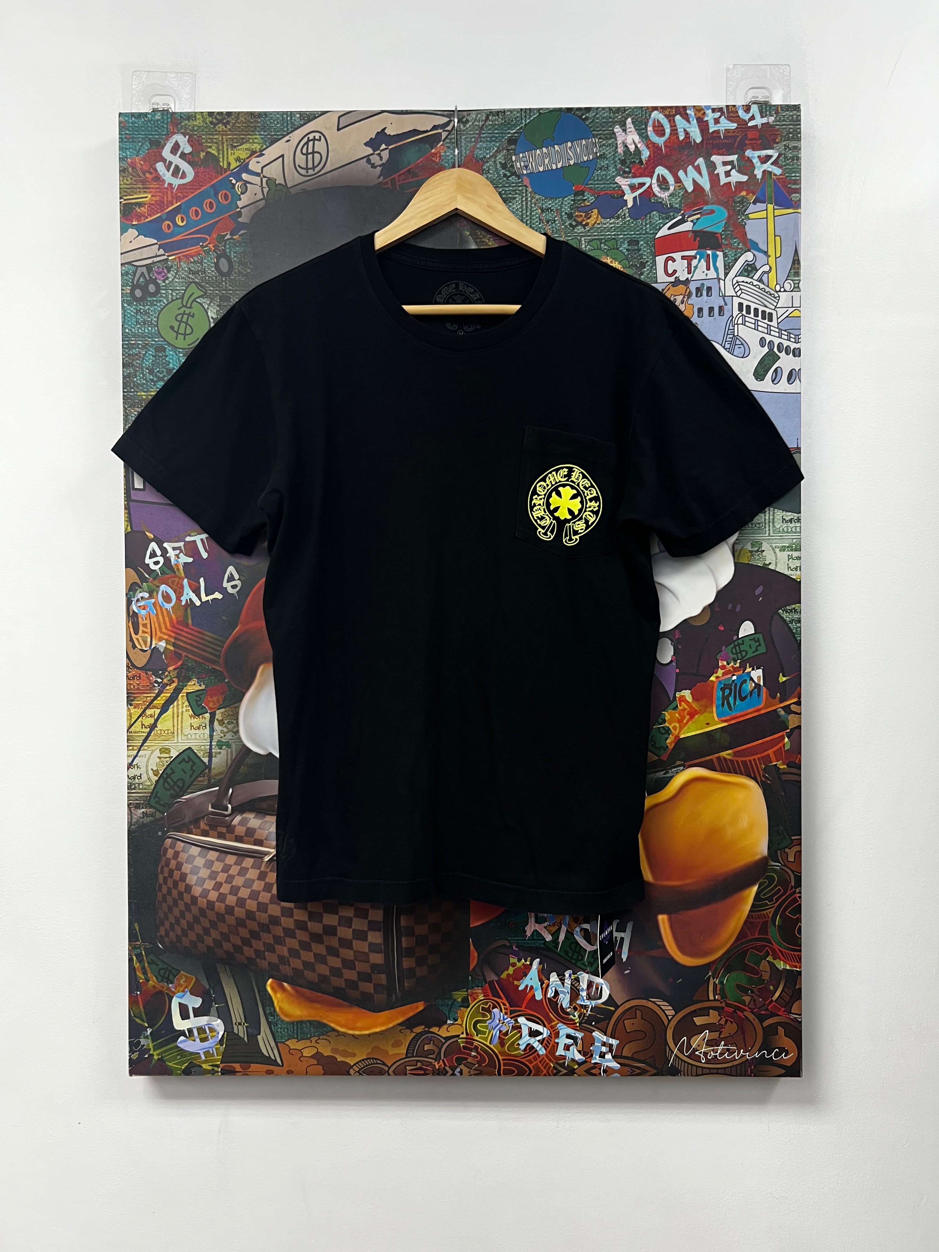 Chrome Hearts Black Lime Horseshoe Plus Eye Chart Tee