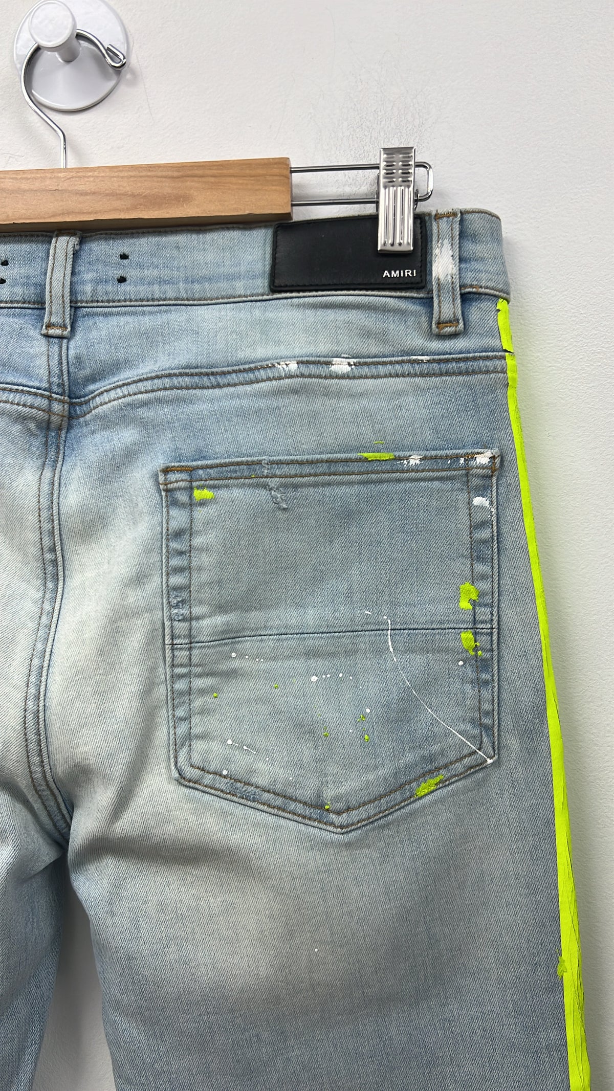 Amiri Light Wash Neon Stripe Jeans