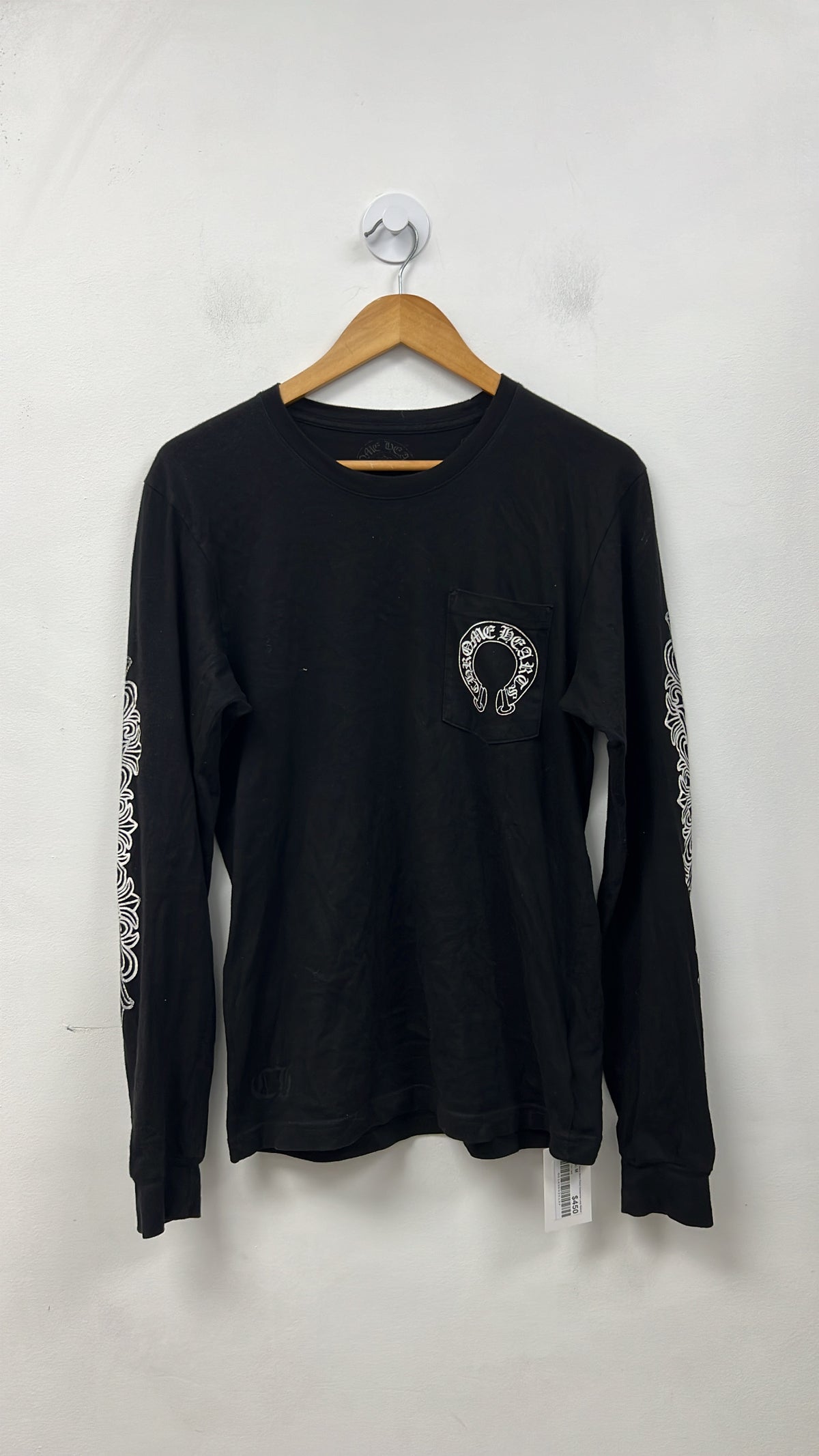 Chrome Hearts Black Floral Horseshoe Long Sleeve