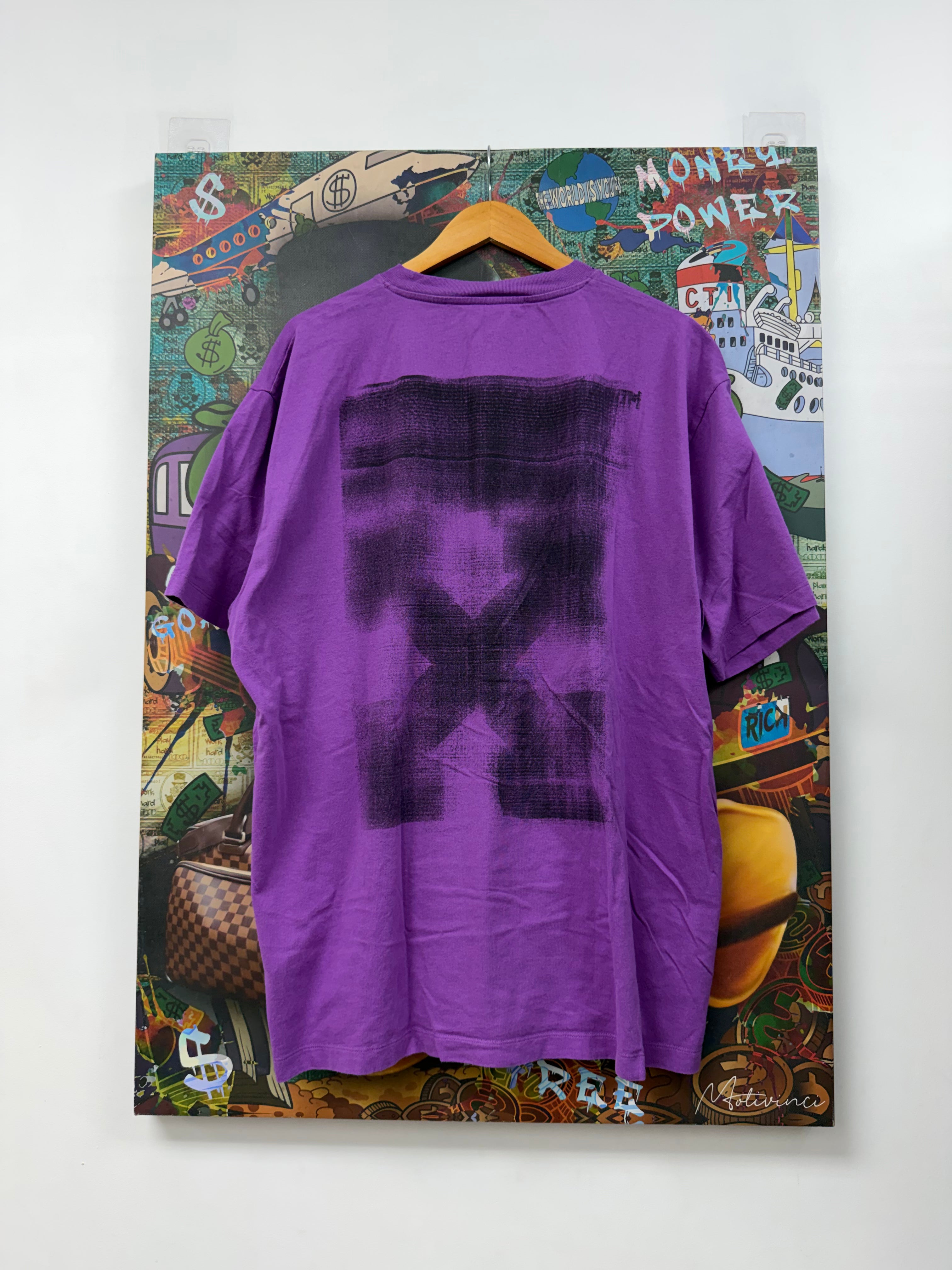 Off White Purple Black Faded Arrows Tee