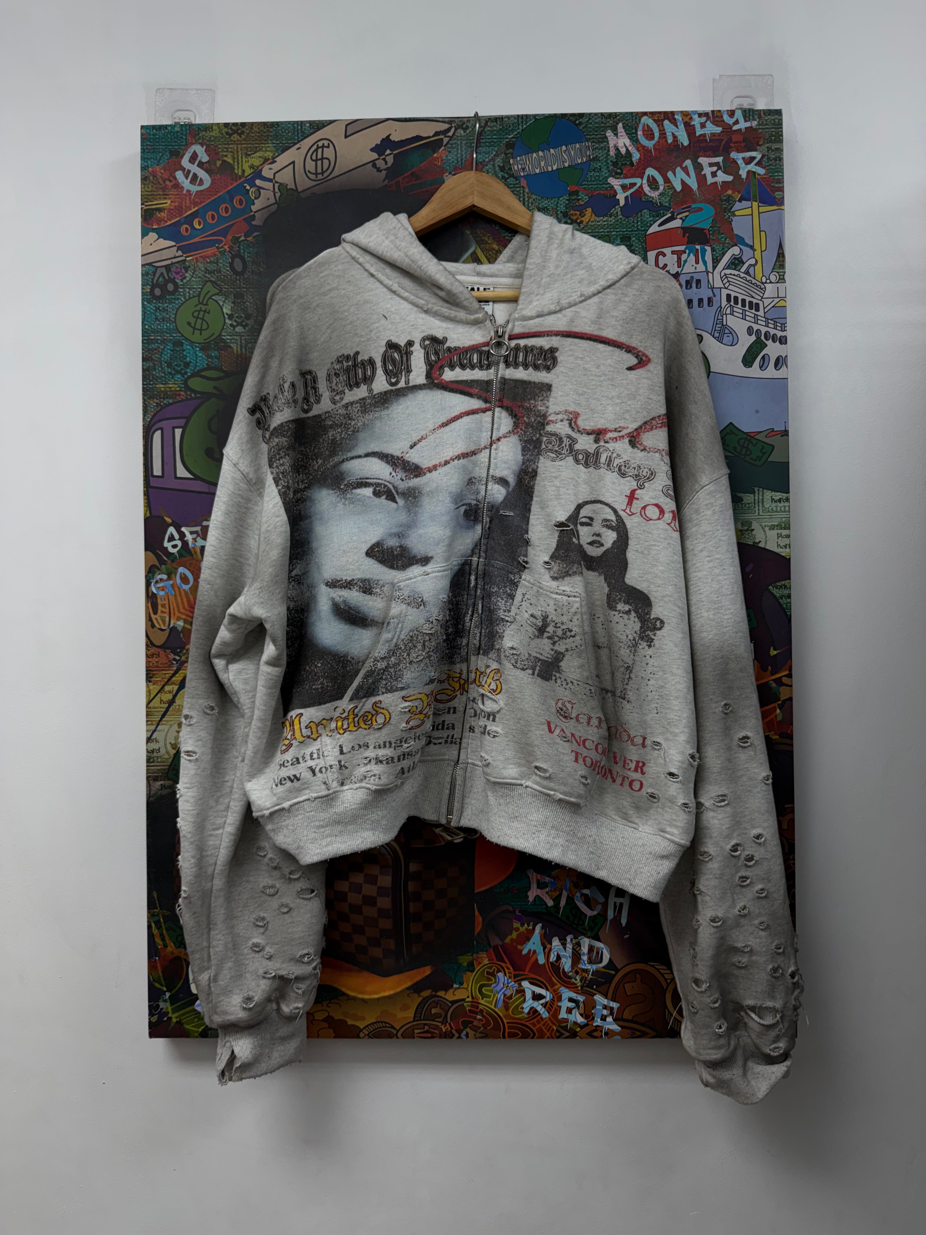 Vale Sade Distressed Zip Up