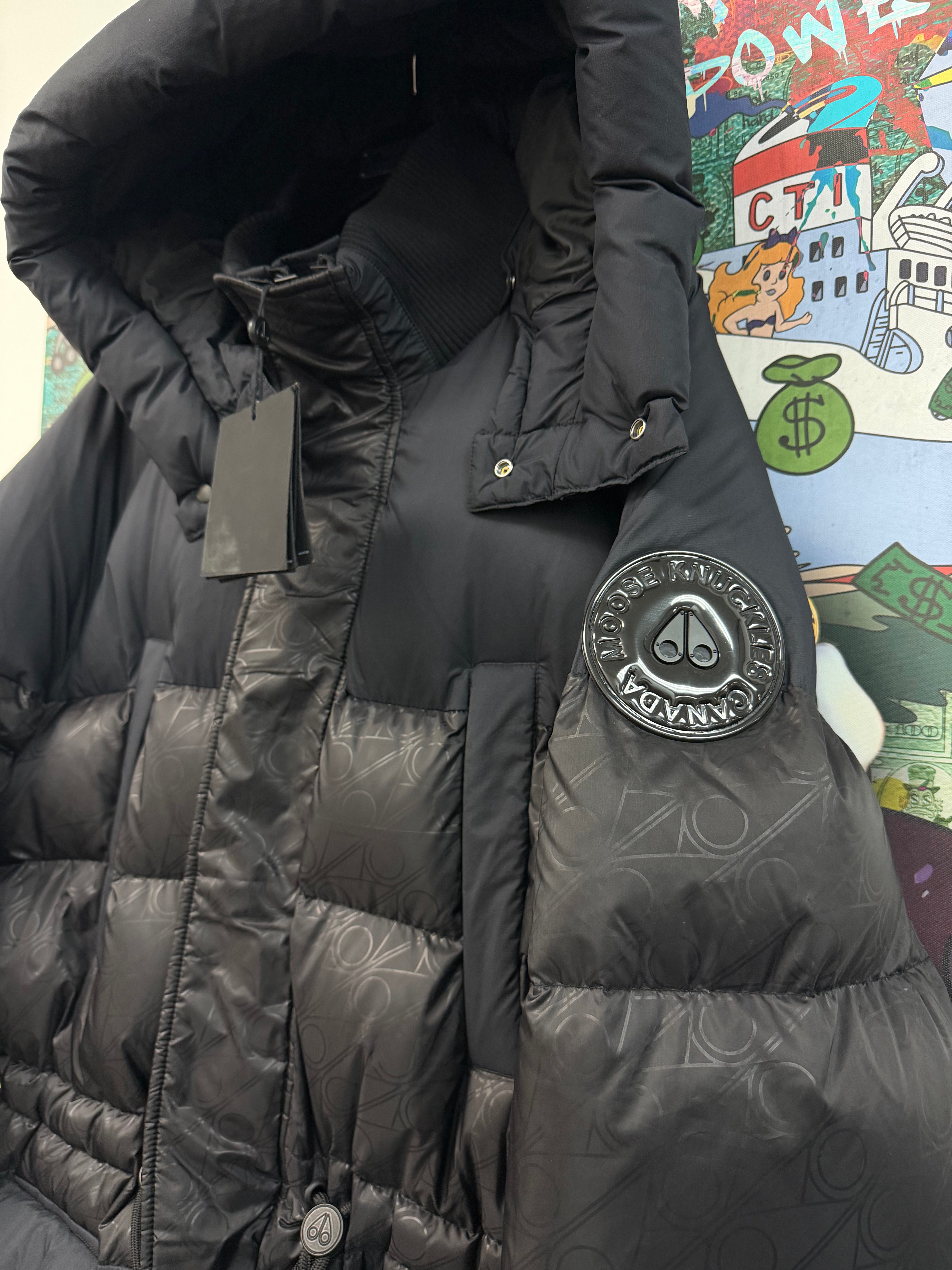 Moose Knuckles Black Monogram Puffer Jacket