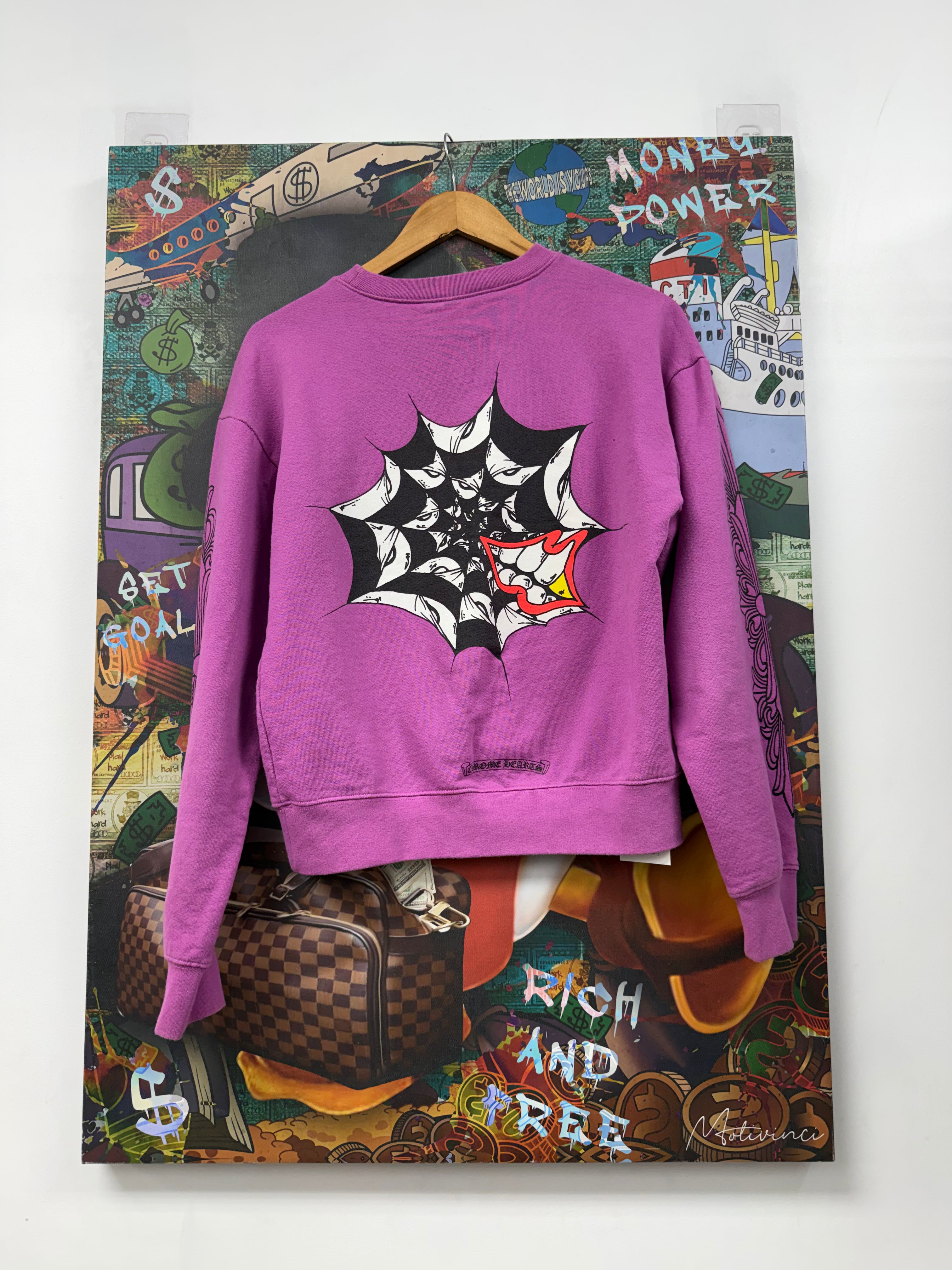 Chrome Hearts Matty Boy Purple Web Crewneck