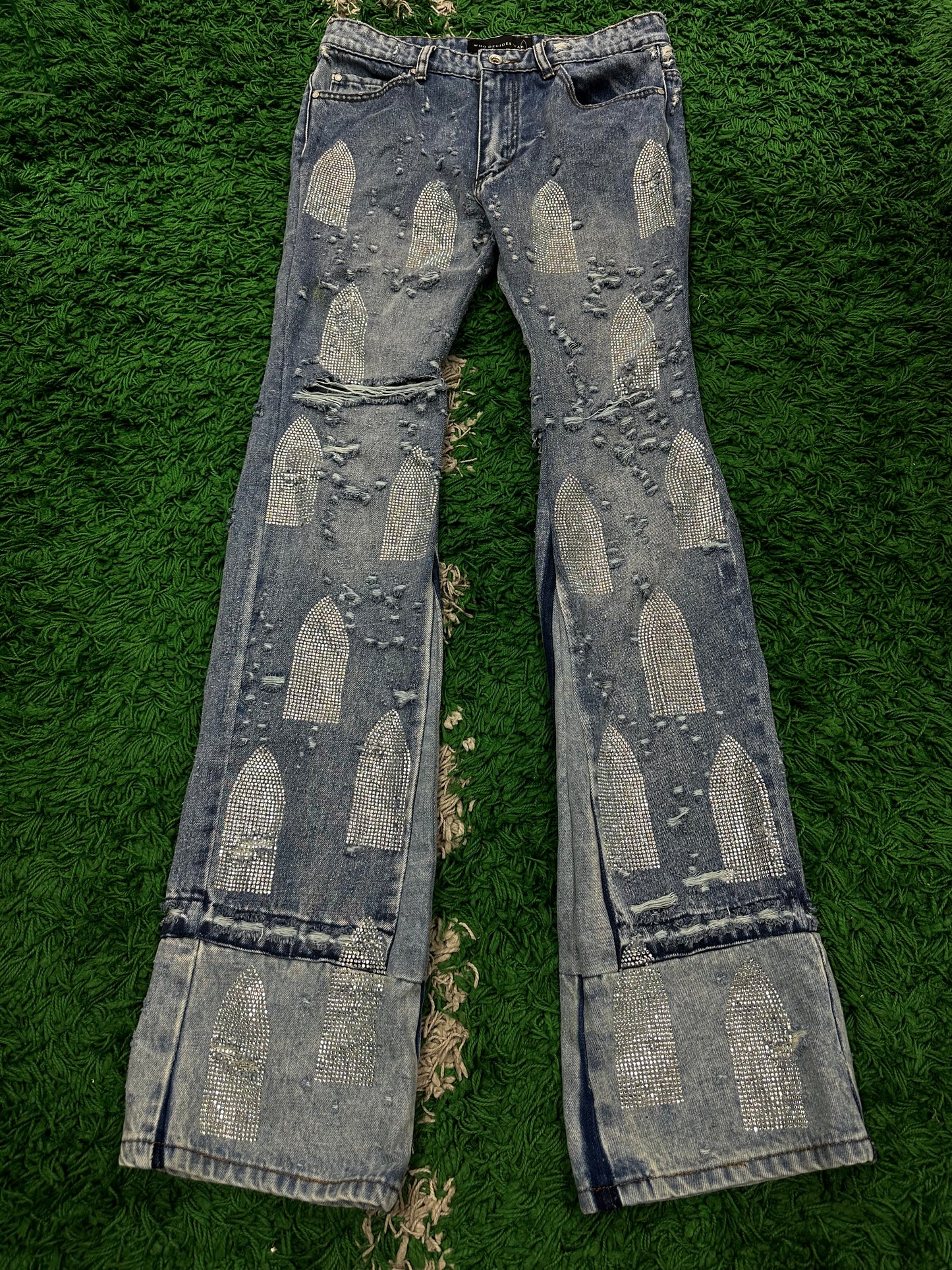WDW Rhinestone Stain Glass Jeans Used 30