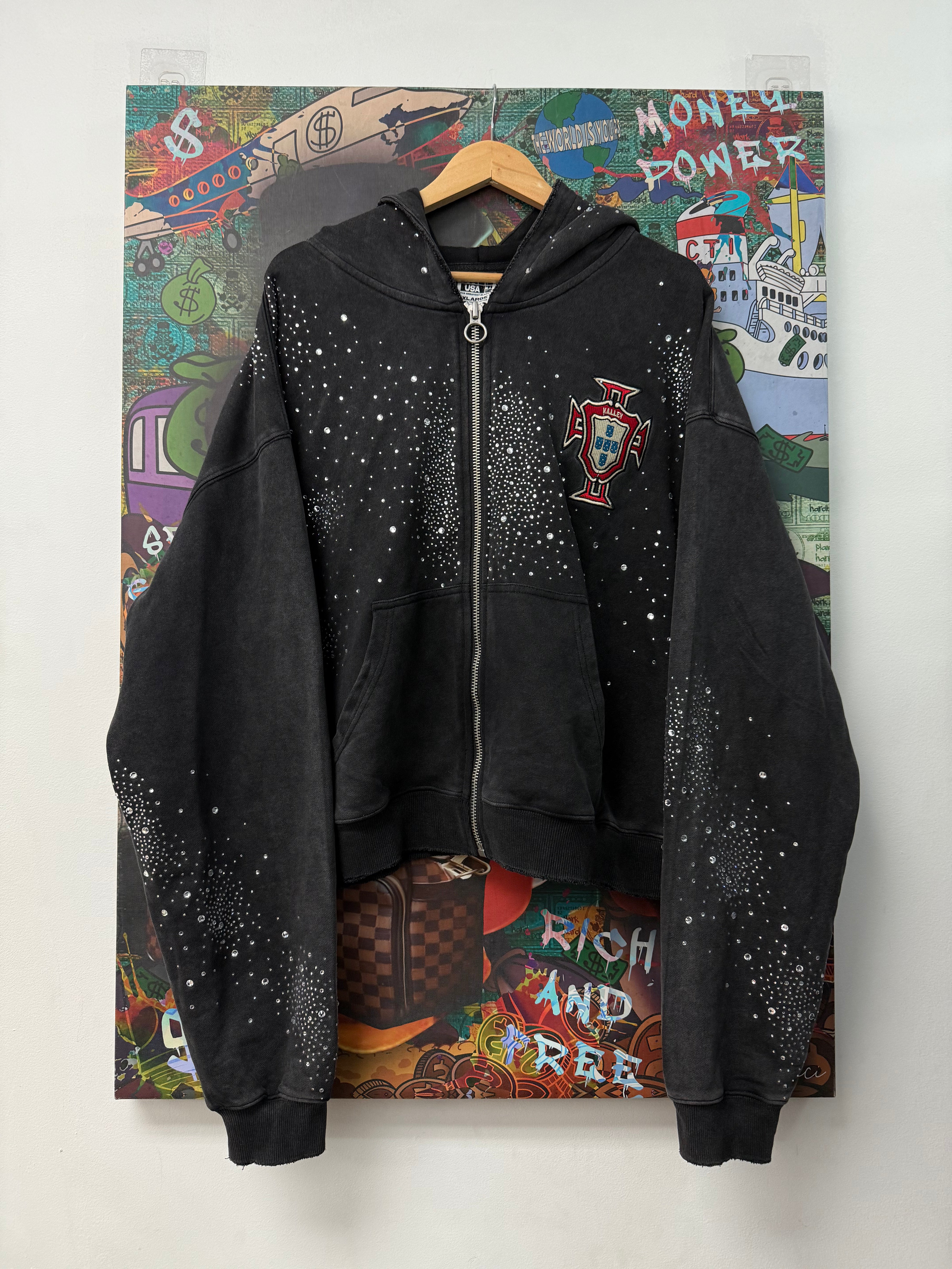 Vale Black Cluster Zip Up