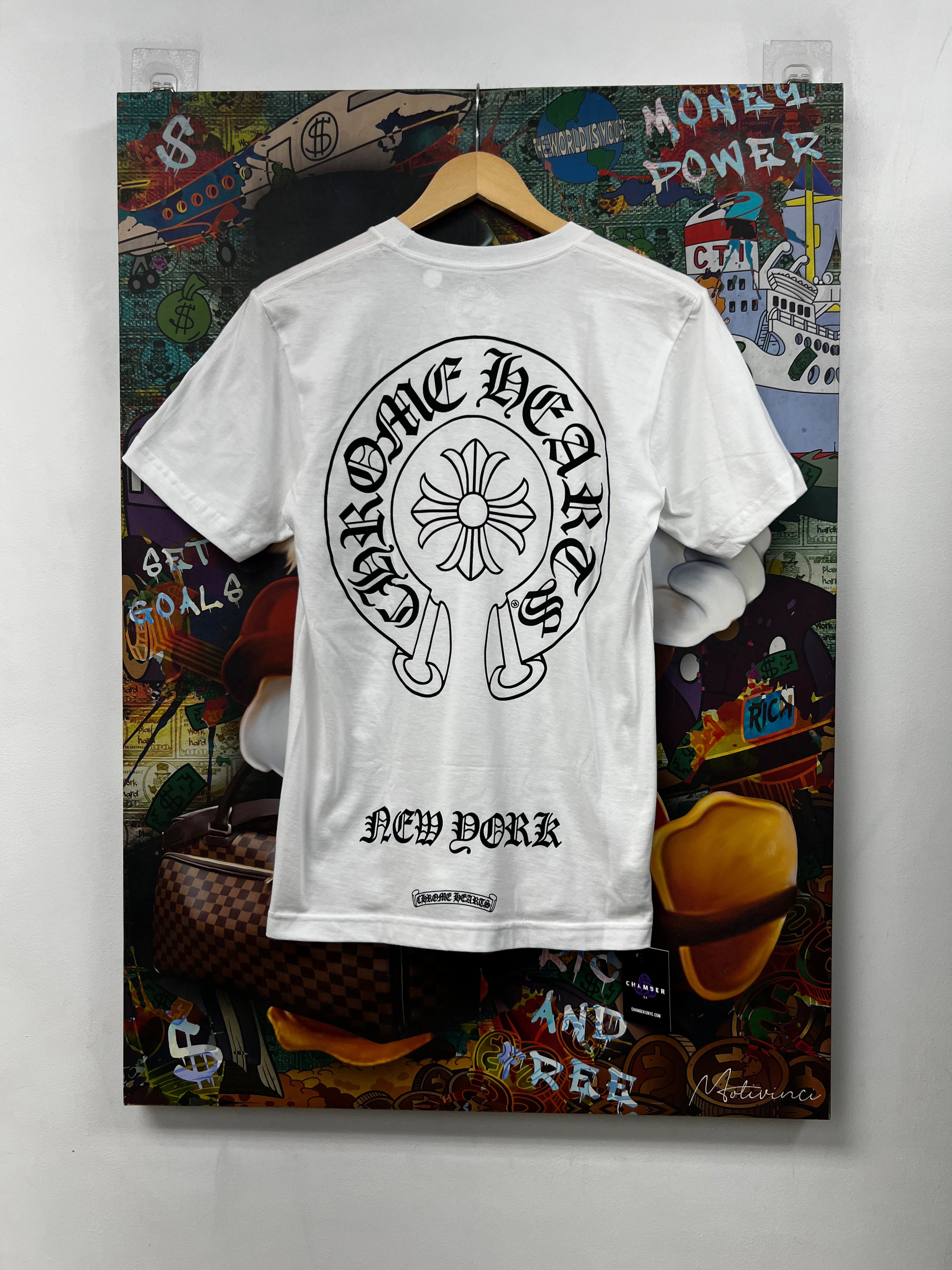 Chrome Hearts White New York Horseshoe Tee