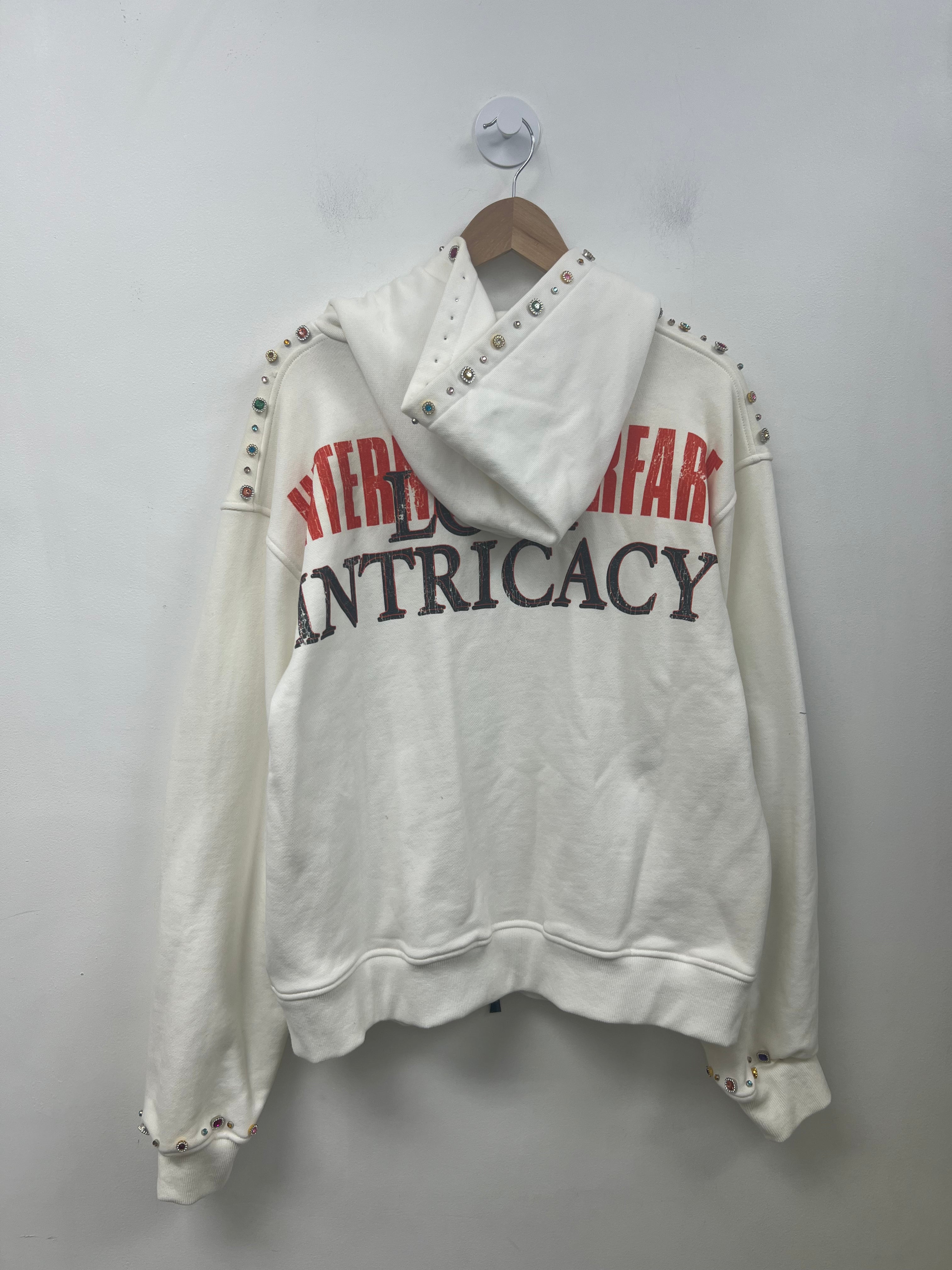 Lost Intricacy White Front Page Magazine Zip Up Hoodie