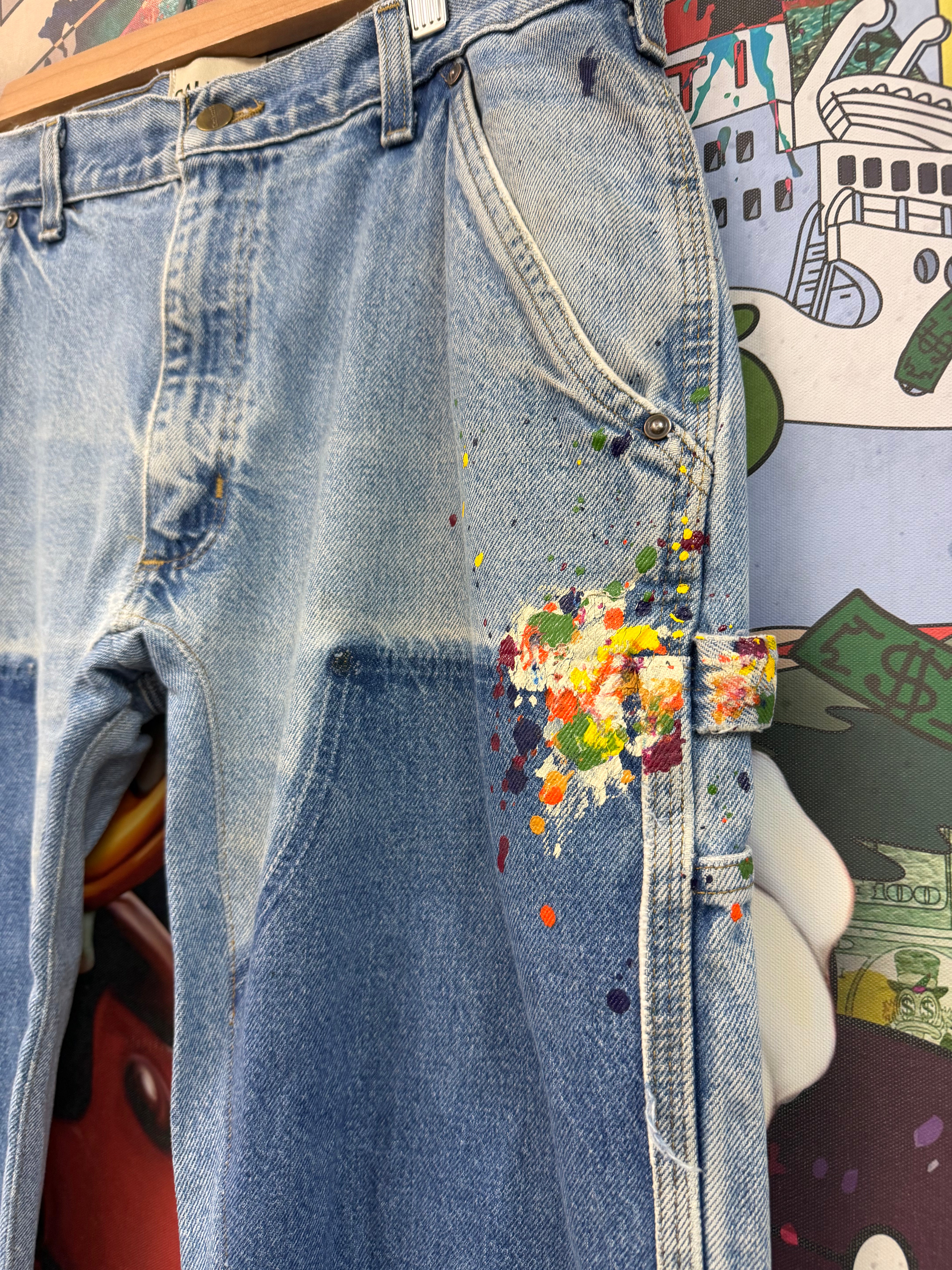 Gallery Dept Light Wash Carhartt Splatter Jeans