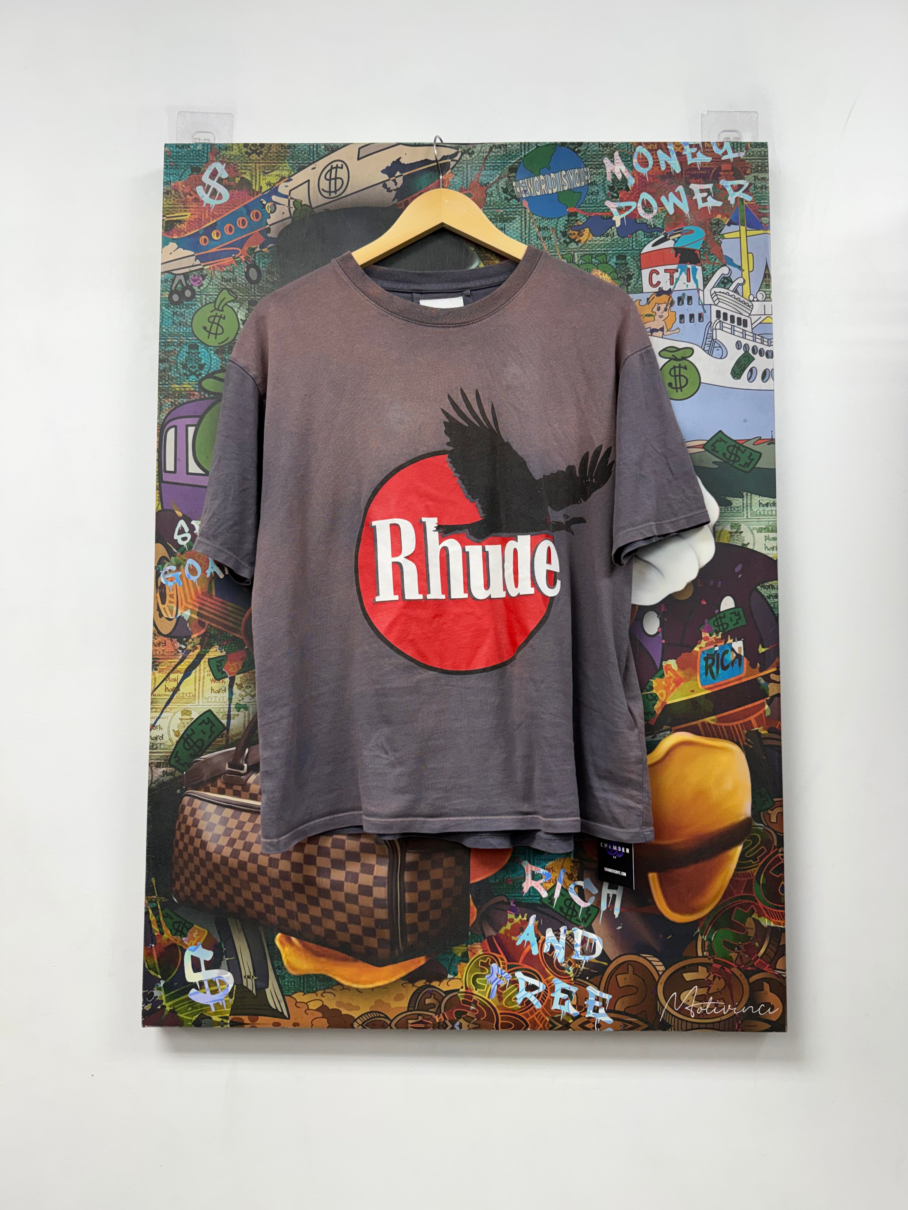 Rhude Grey Red Eagle Tee