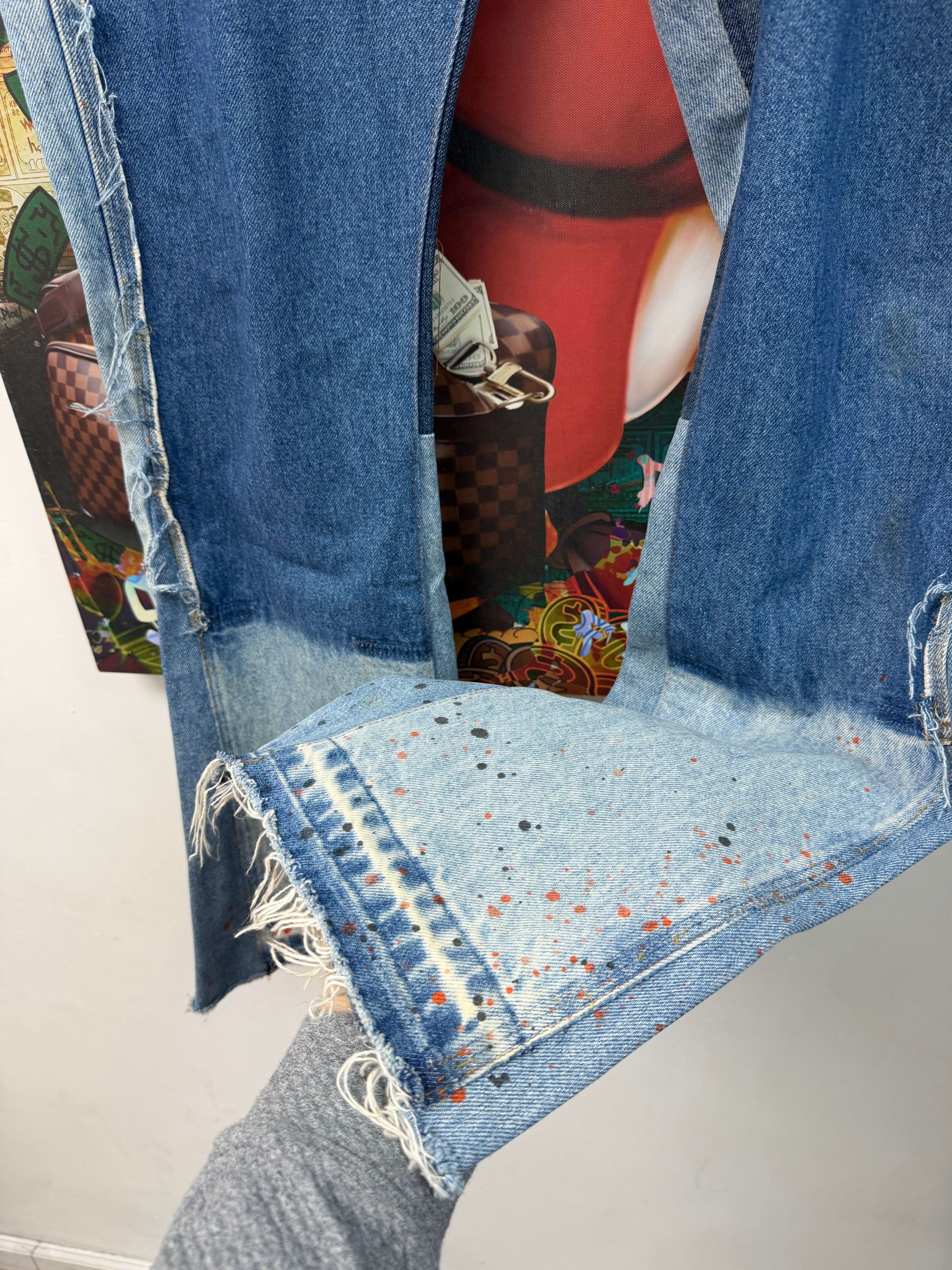 Gallery Dept Light Wash Carhartt Splatter Jeans