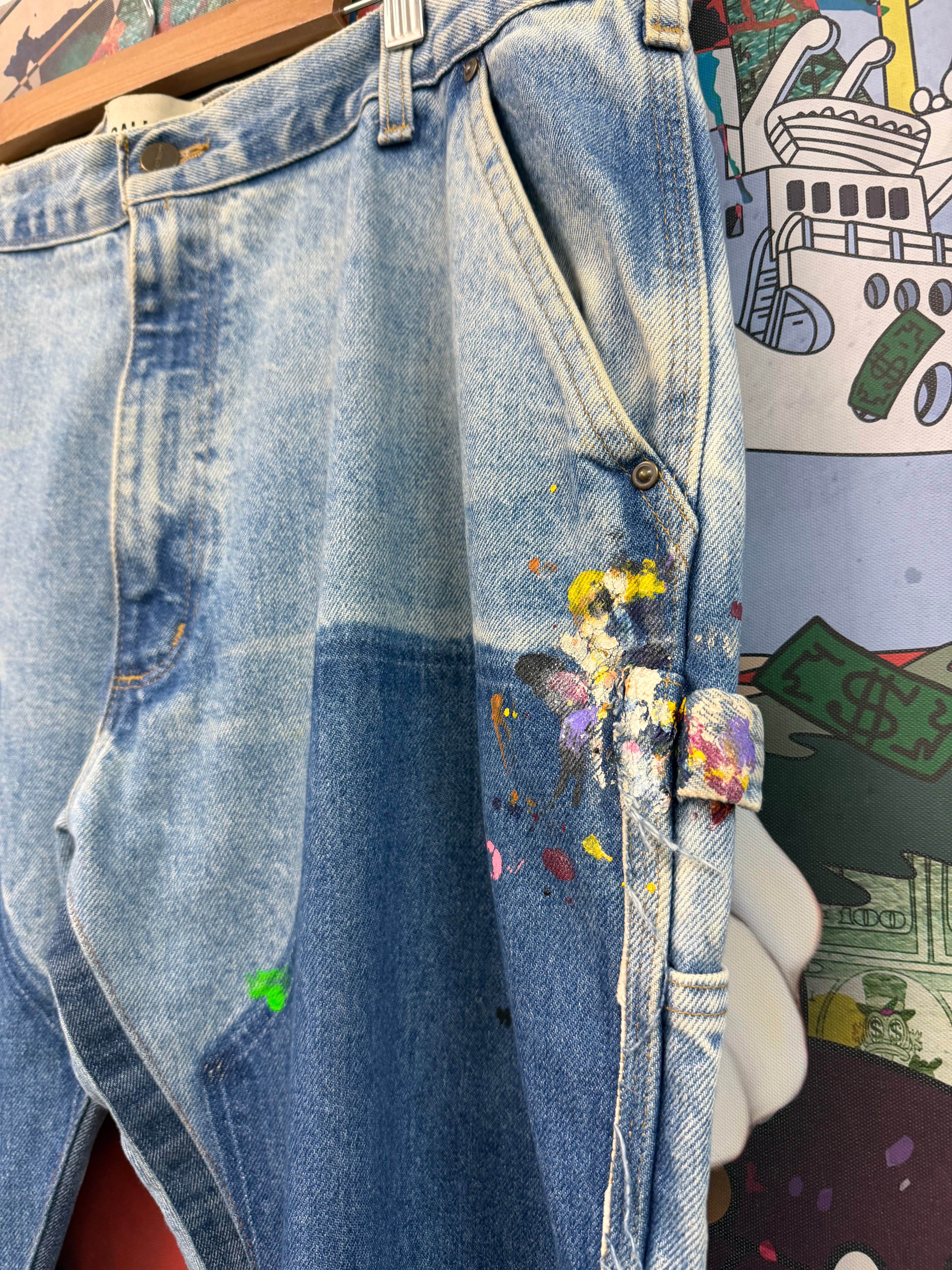 Gallery Dept Light Wash Carhartt Splatter Jeans