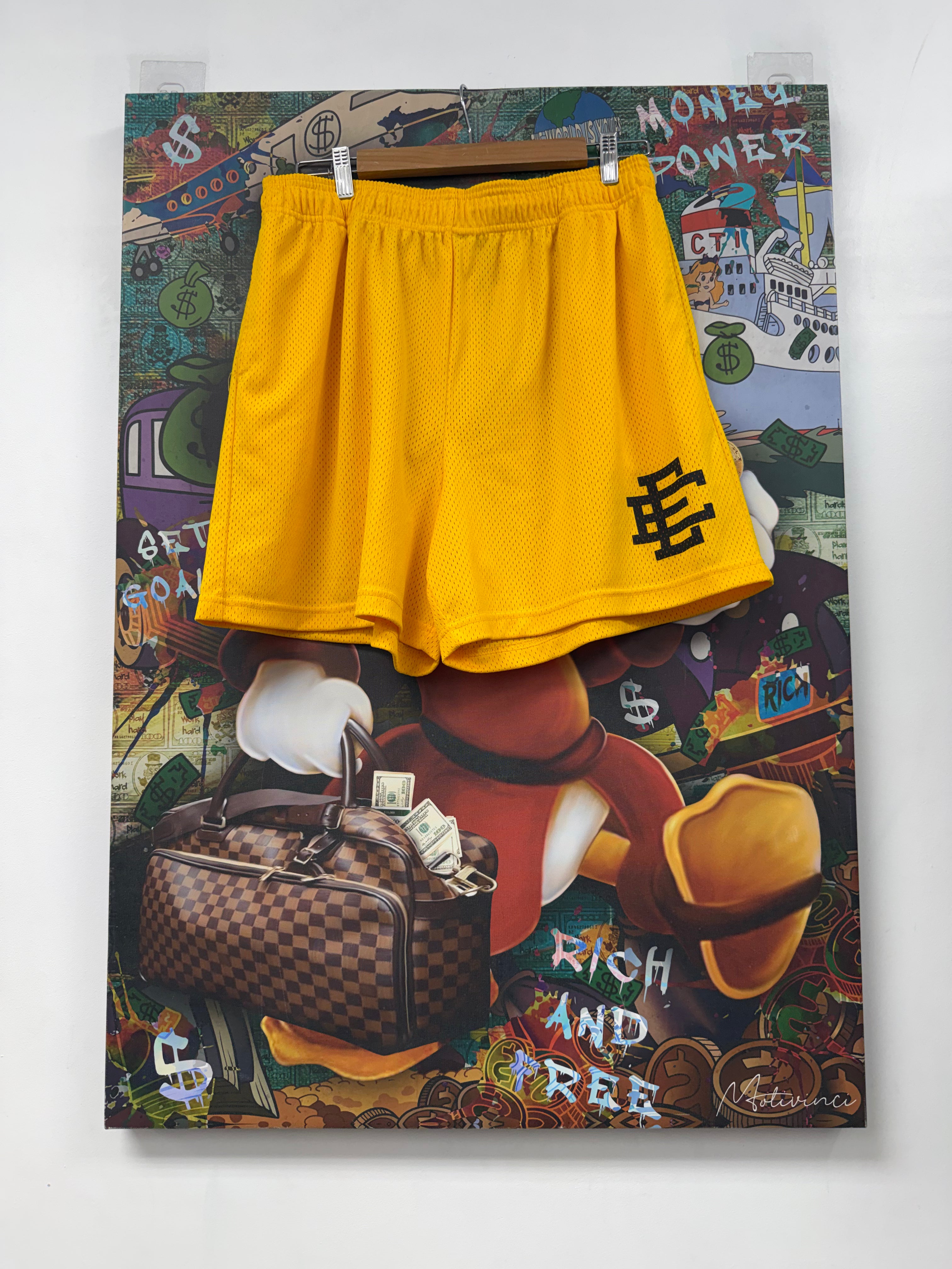 Eric Emanuel Yellow Black Shorts