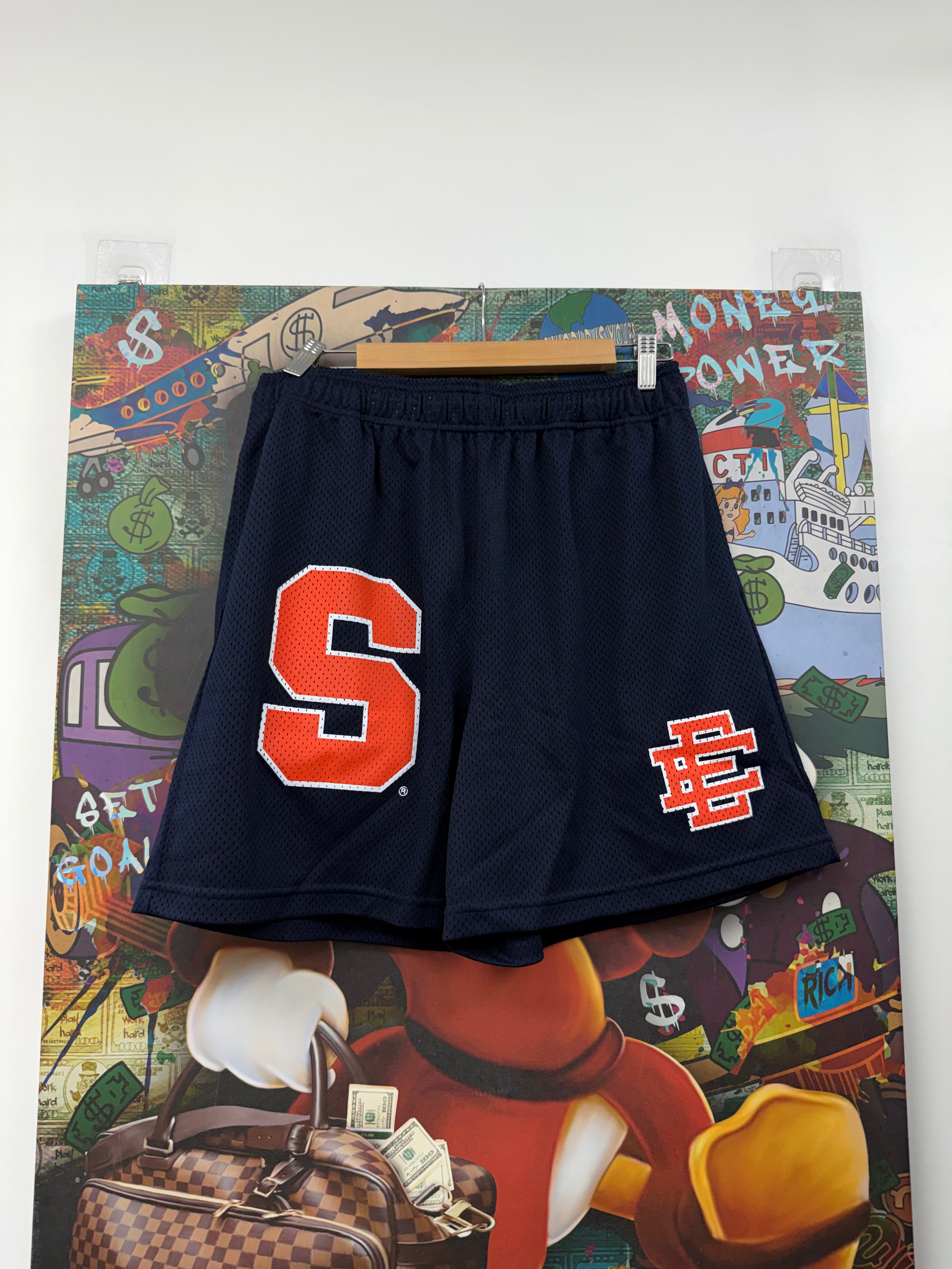 Eric Emanuel Navy Orange Syracuse Shorts