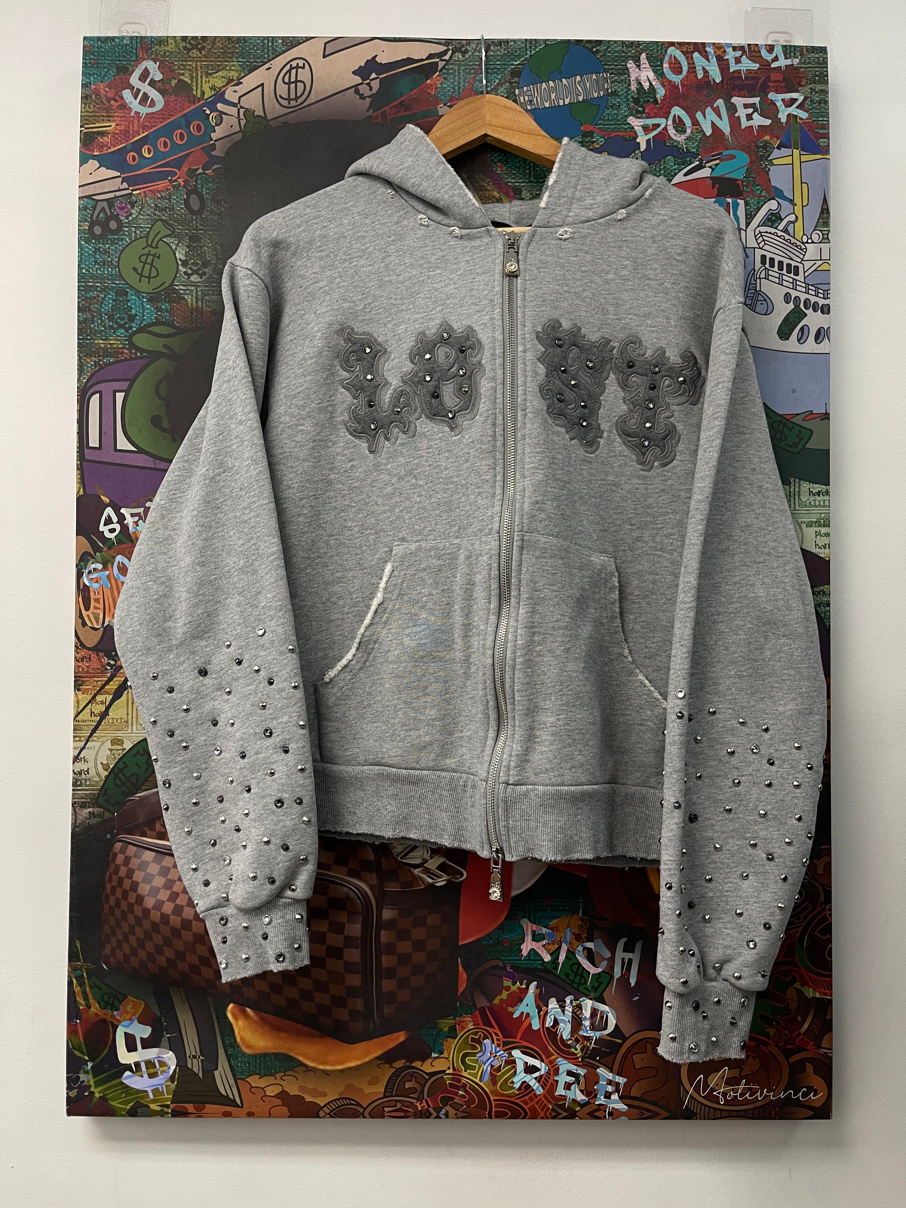 Lost Intricacy Grey Patch 2.0 Zip Up Hoodie