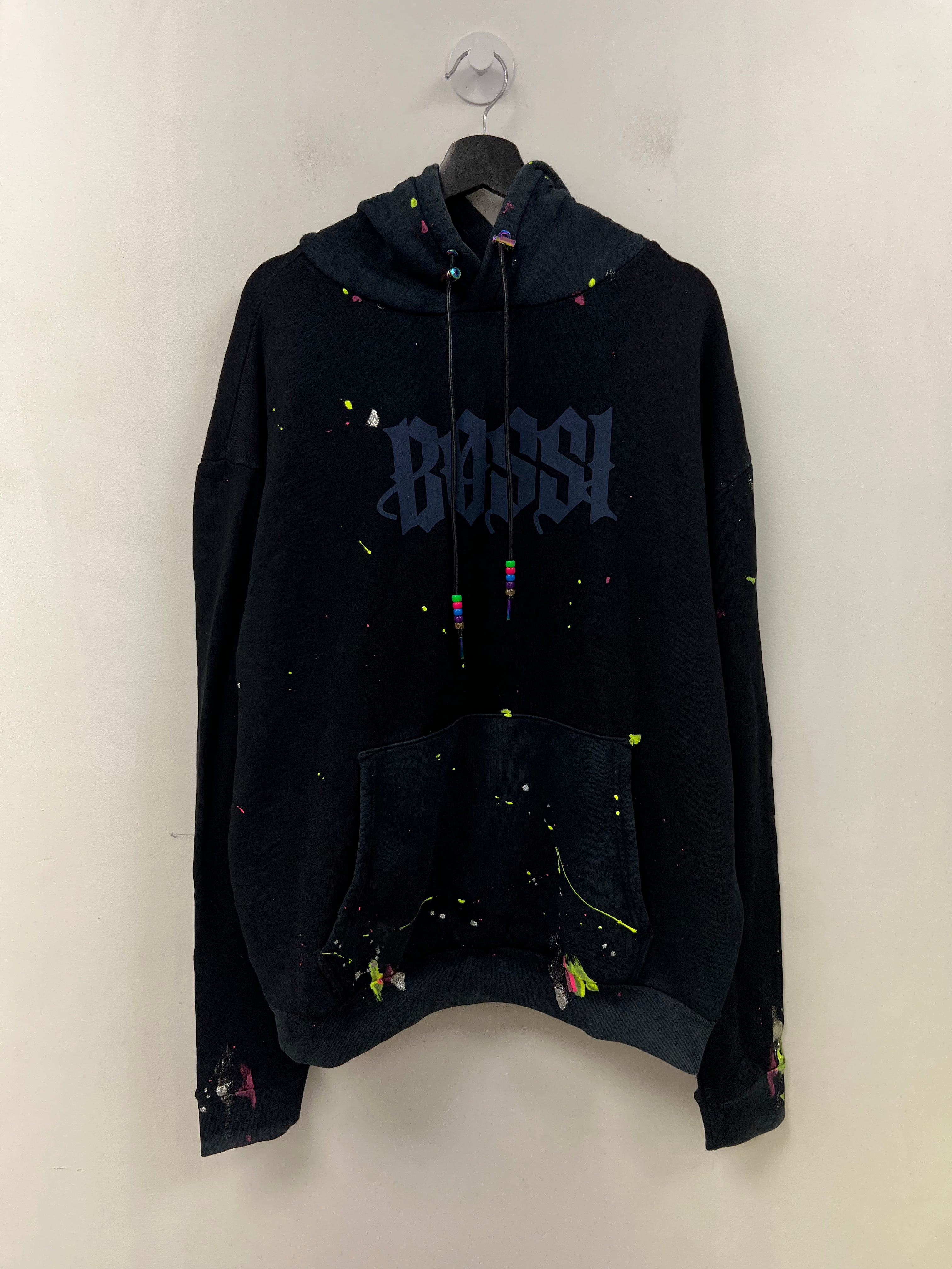 Bossi Dark Navy Paint Splatter Hoodie