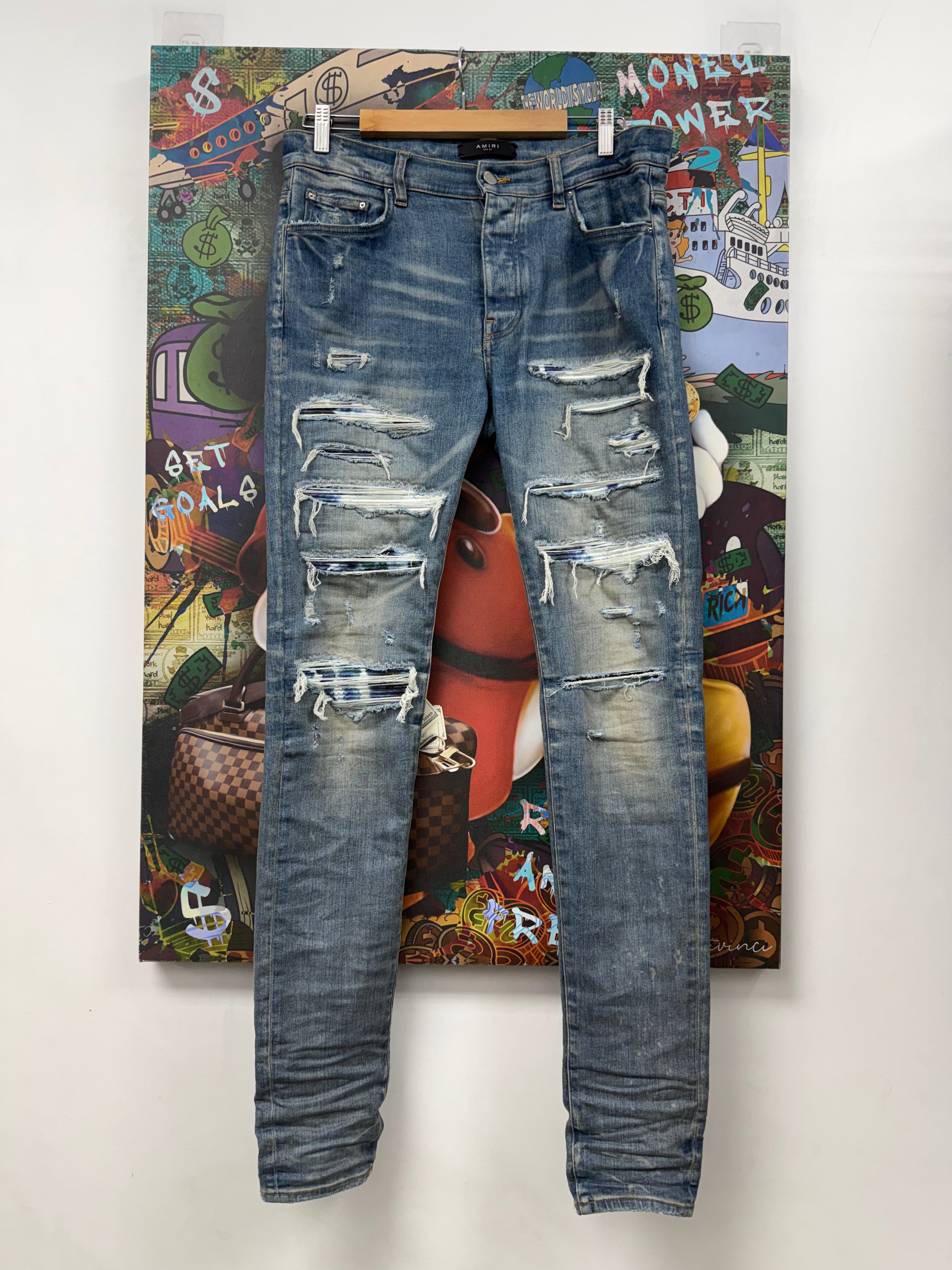 Amiri Light Wash Aqua Thrasher Jeans