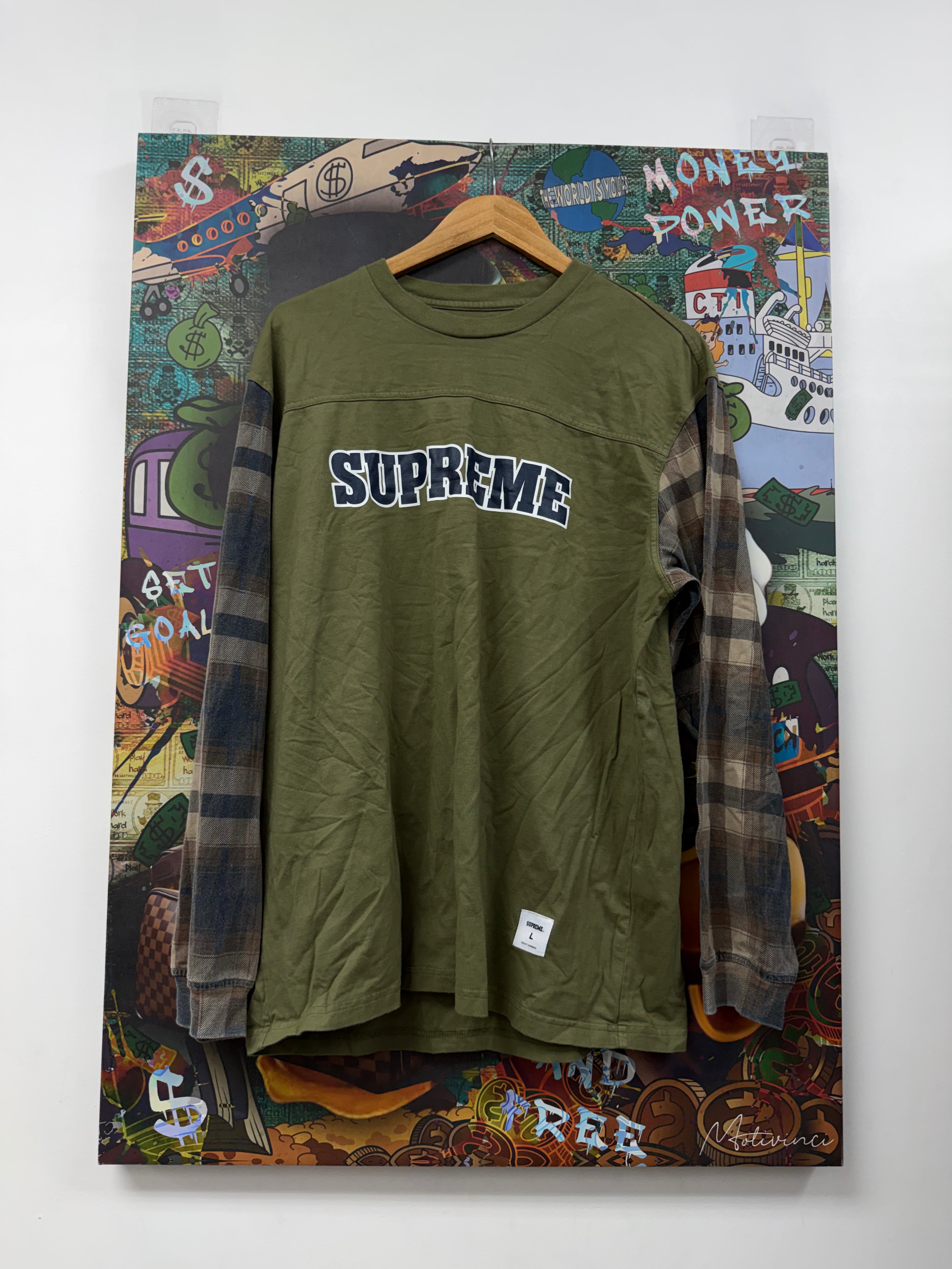 Supreme Olive Hybrid Flannel Long Sleeve