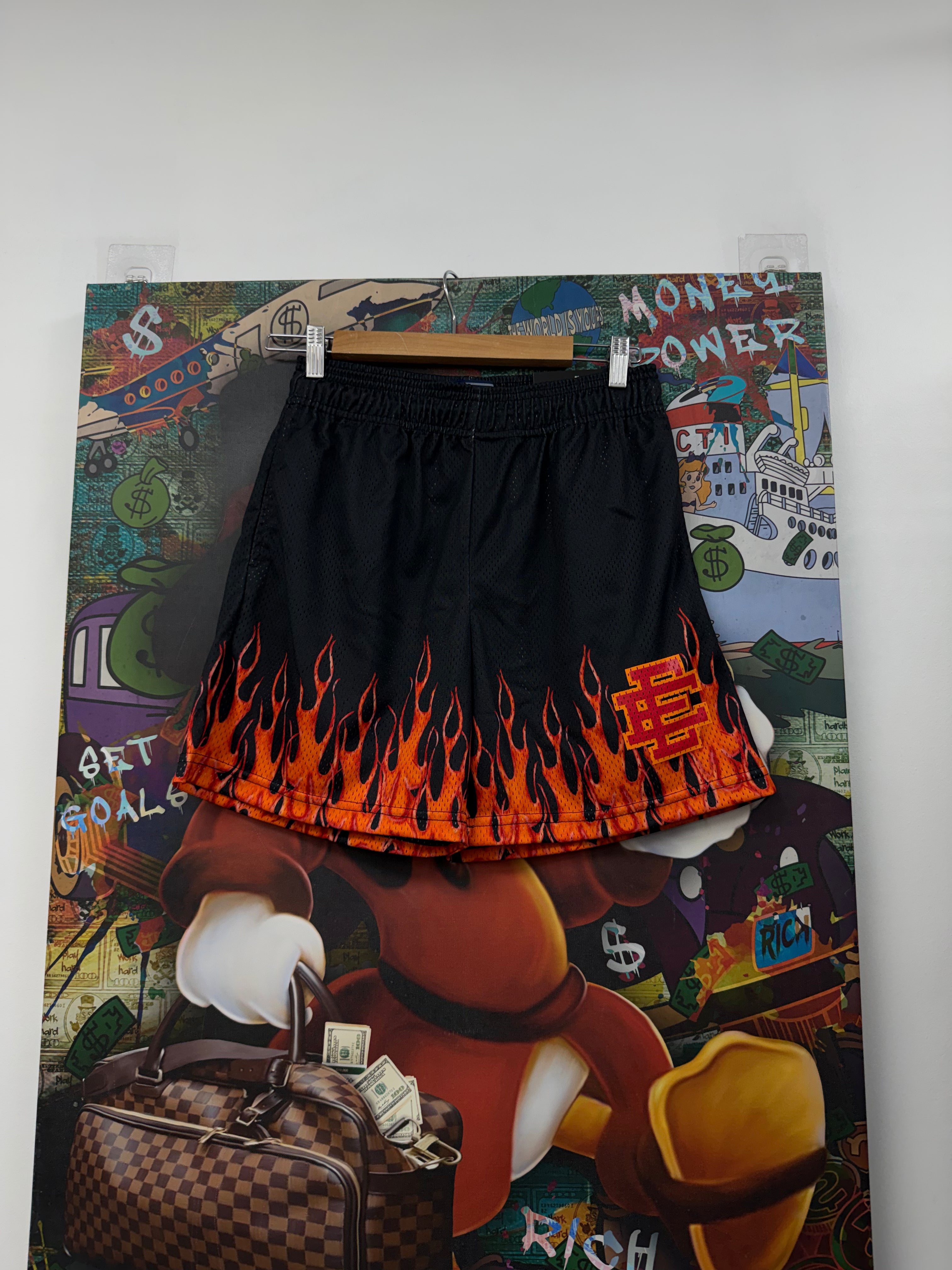 Eric Emanuel Black Flames Shorts
