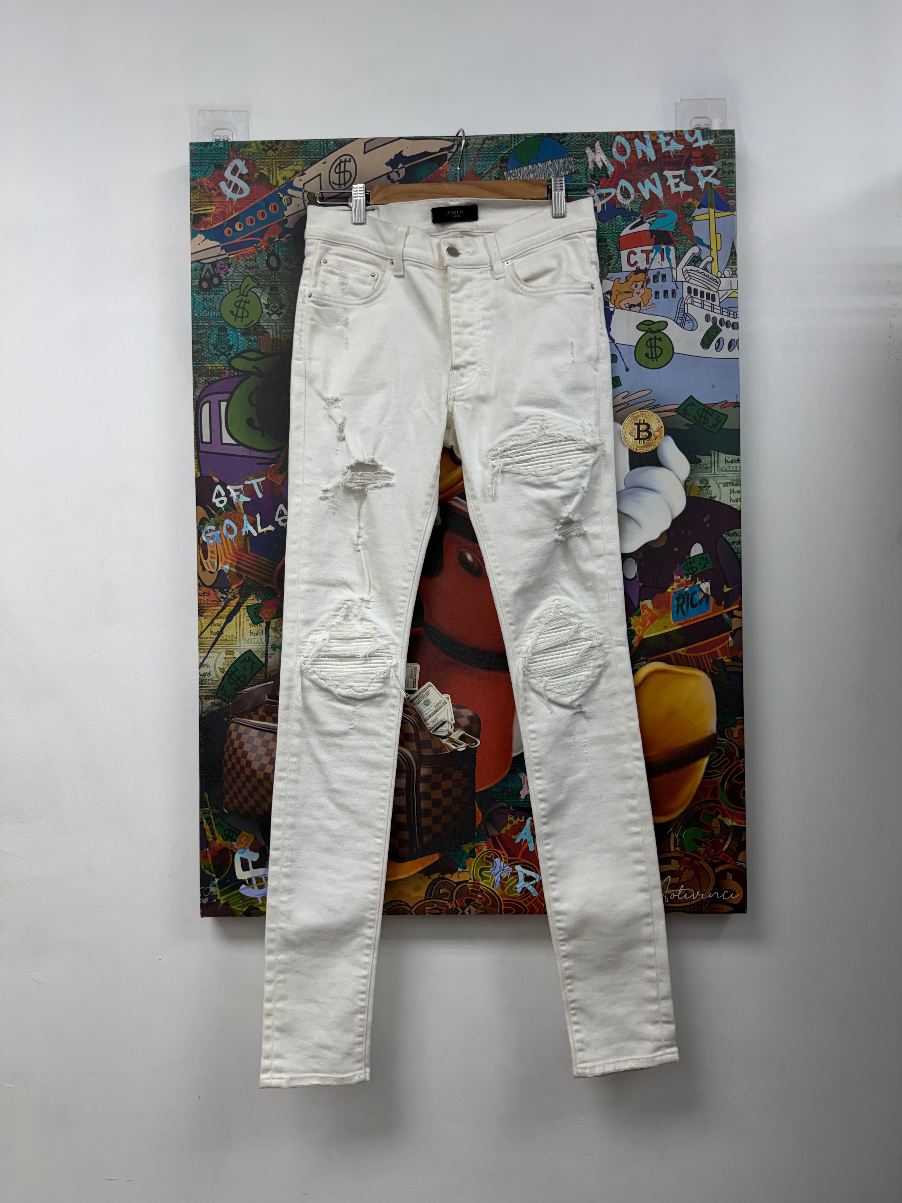 Amiri MX1 White White Patch Jeans