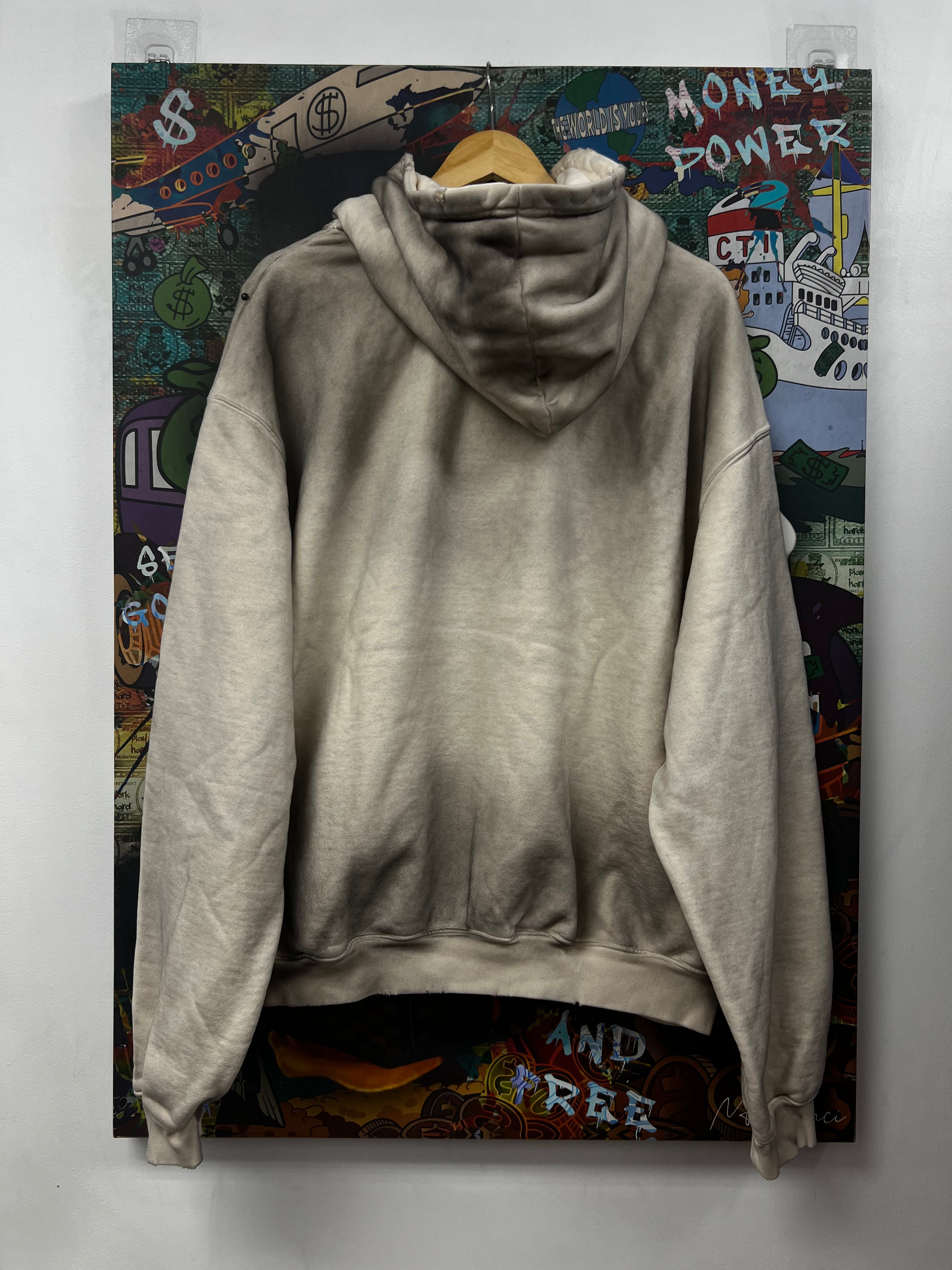 Satoshi Nakamoto Cream Necklace Studded Hoodie