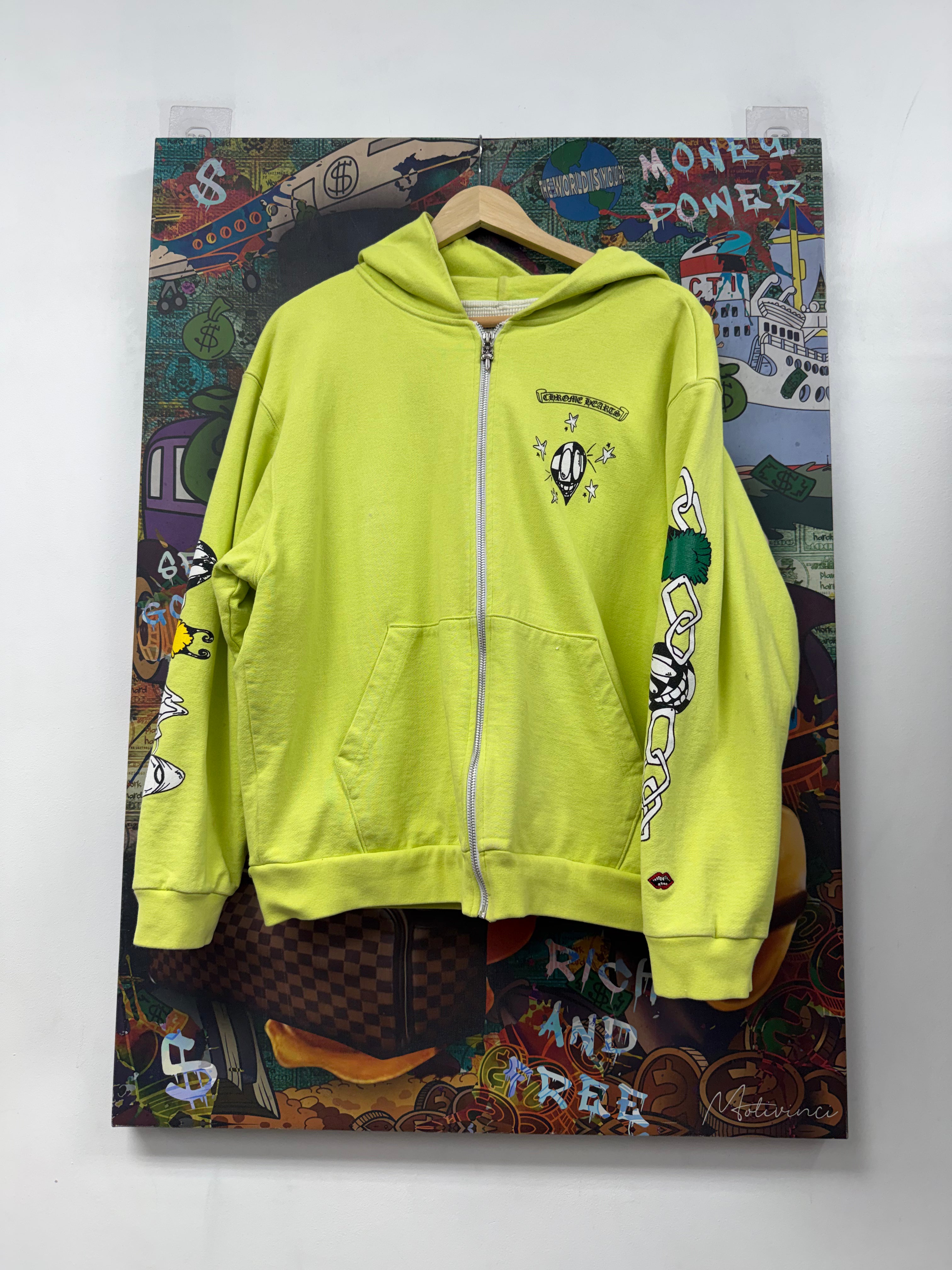 Chrome Hearts Matty Boy Lime Link Thermal Zip Up