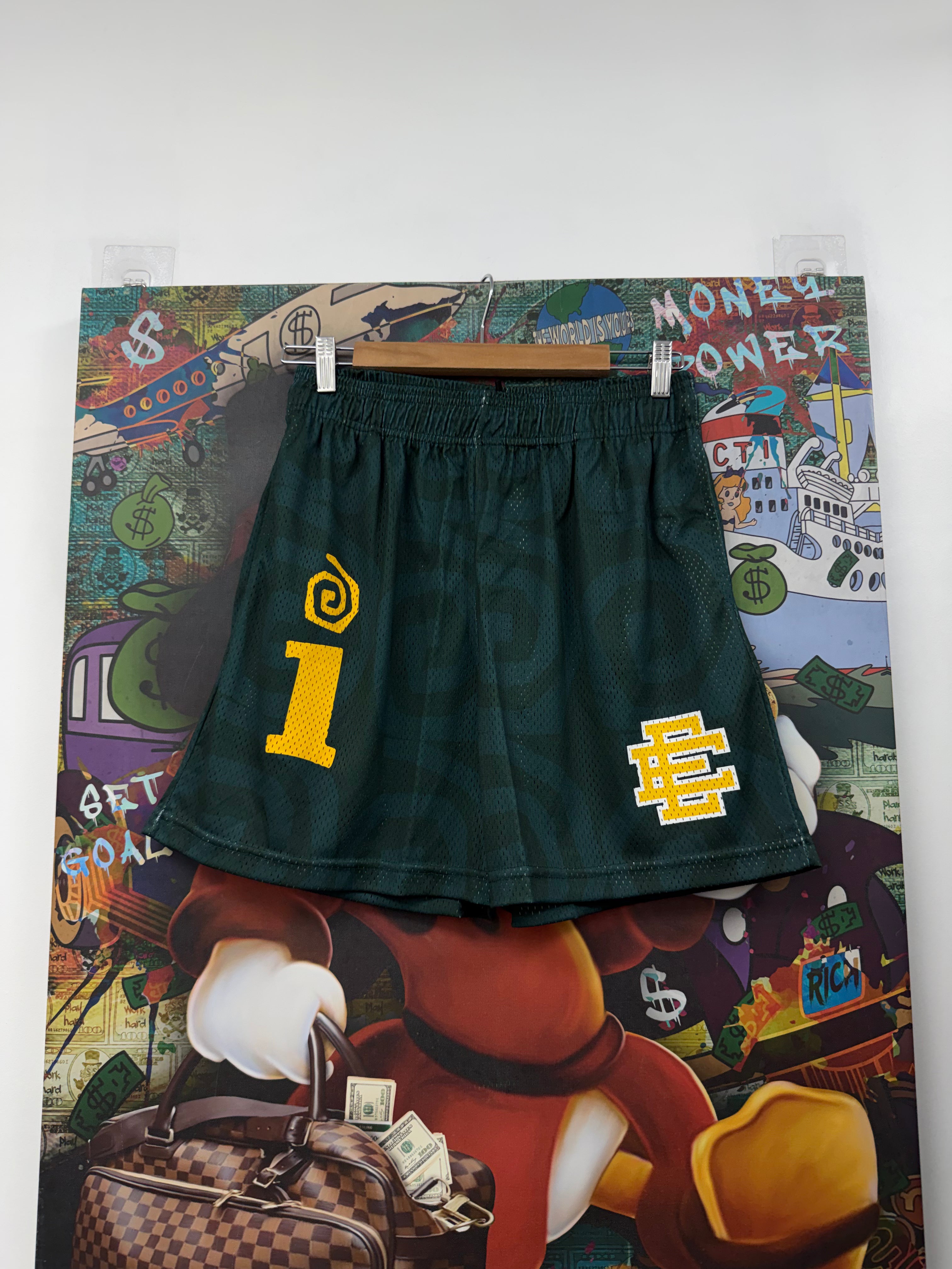Eric Emanuel Green Yellow Interscope Shorts