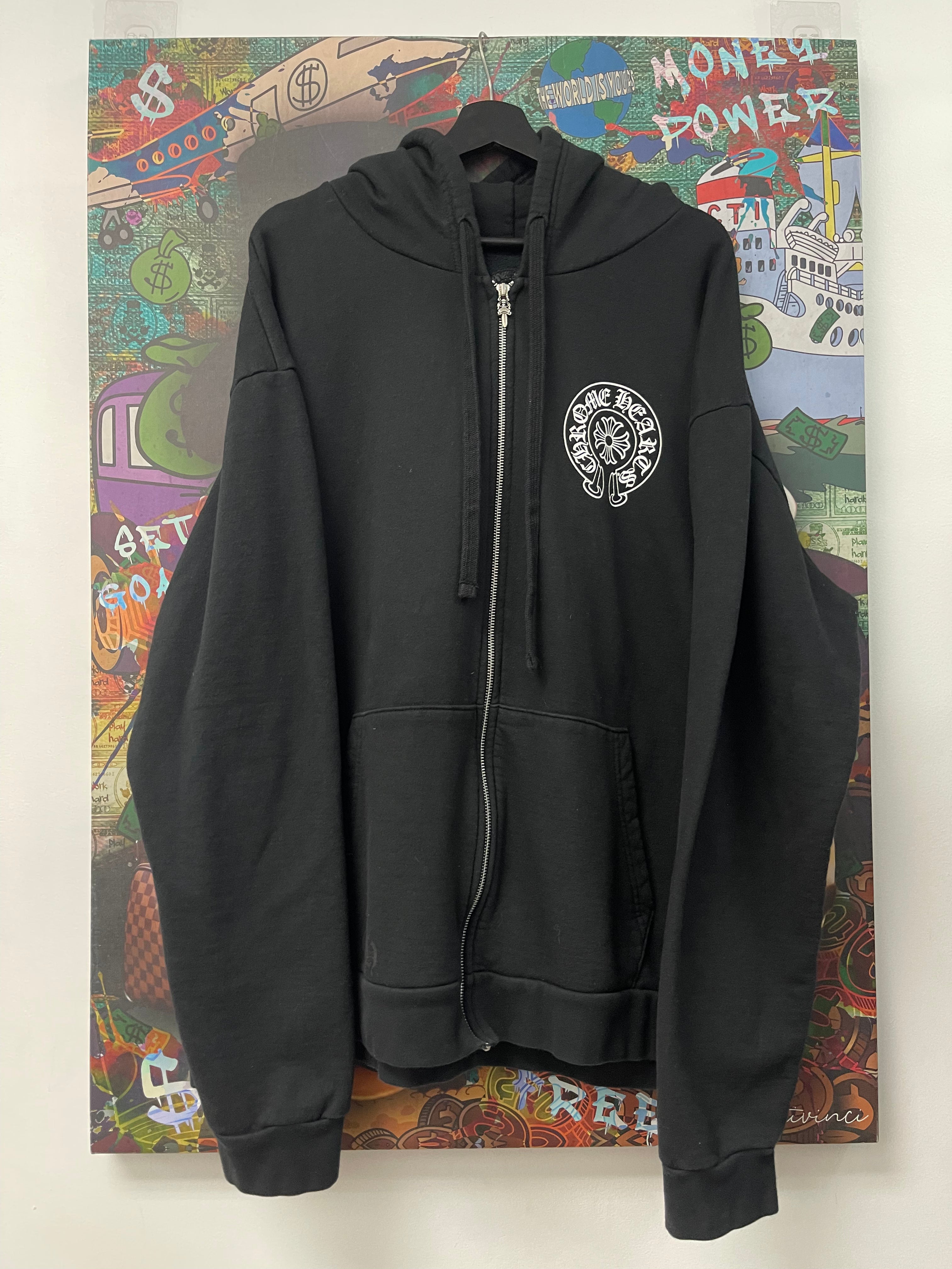 Chrome Hearts Black Horeshoe Tokyo Zip Up Hoodie