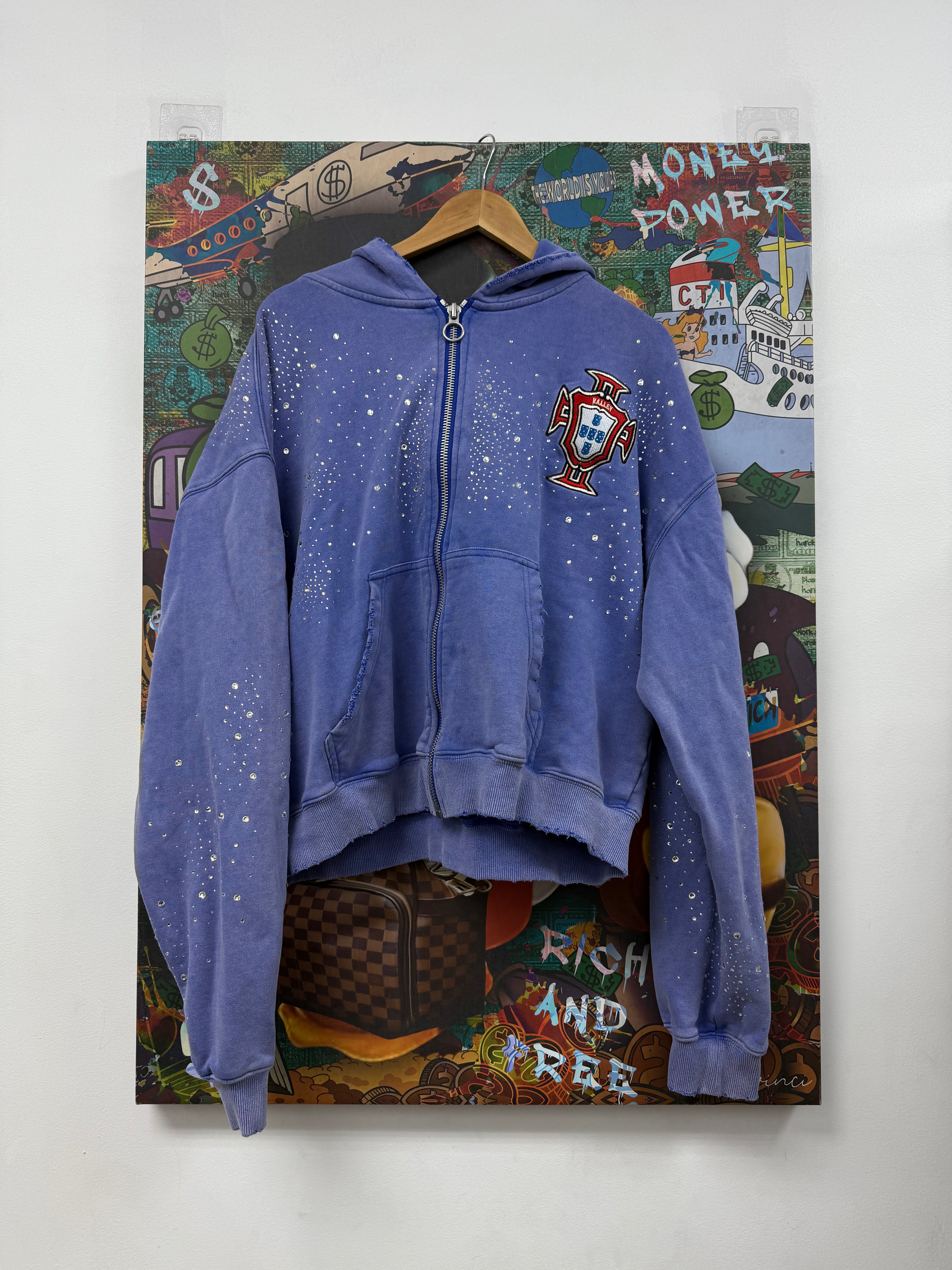 Vale Blue Sea Cluster Zip Up Hoodie