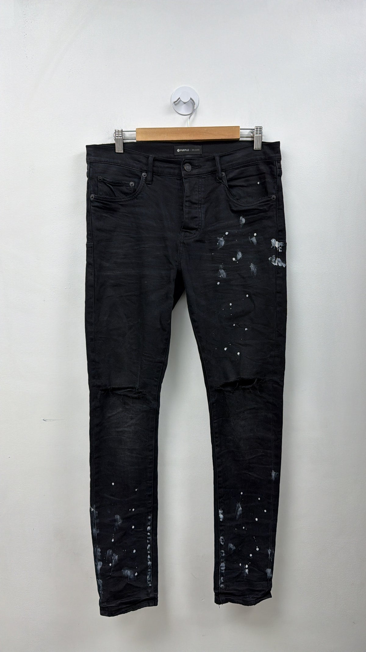 Purple Brand Black Paint Splatter P001 Jeans