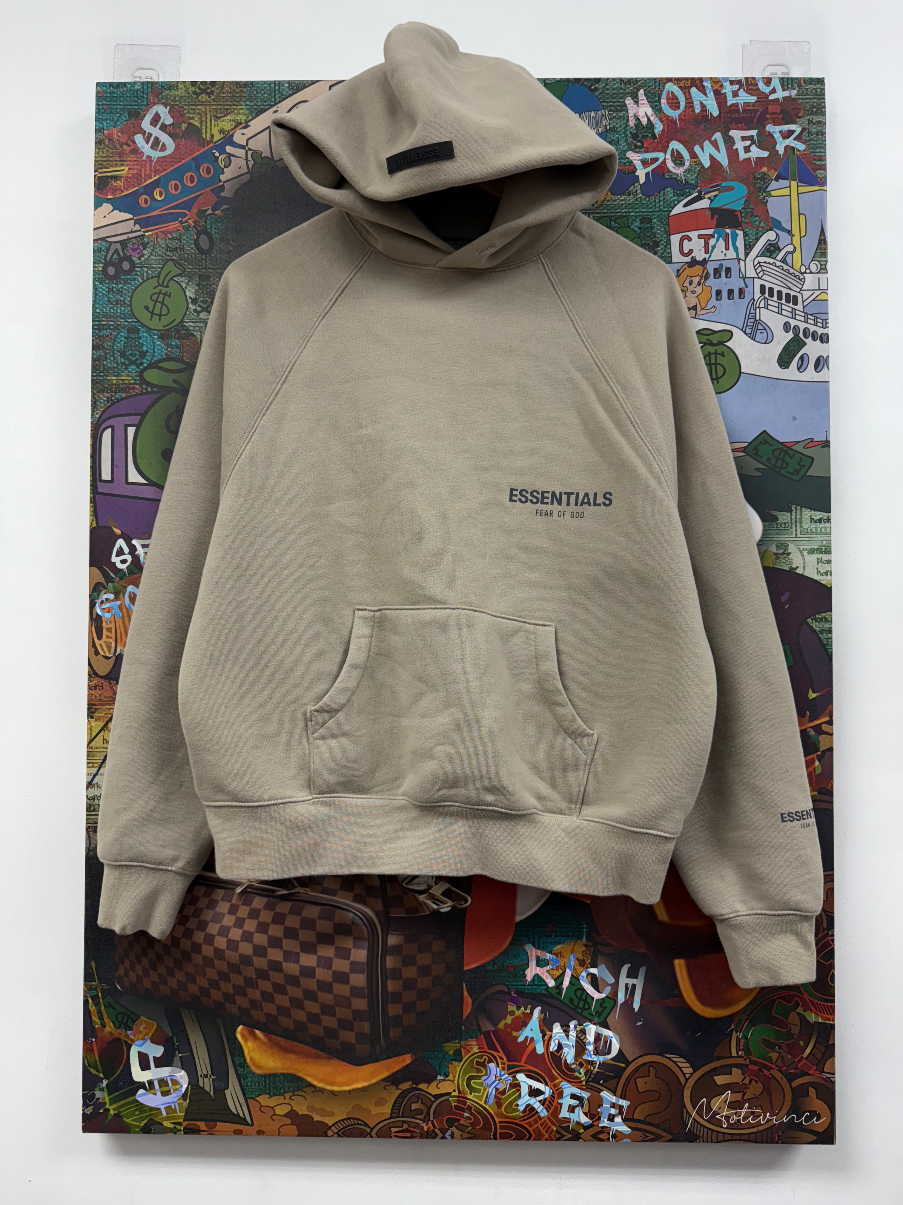 Essentials Tan Silver Hoodie