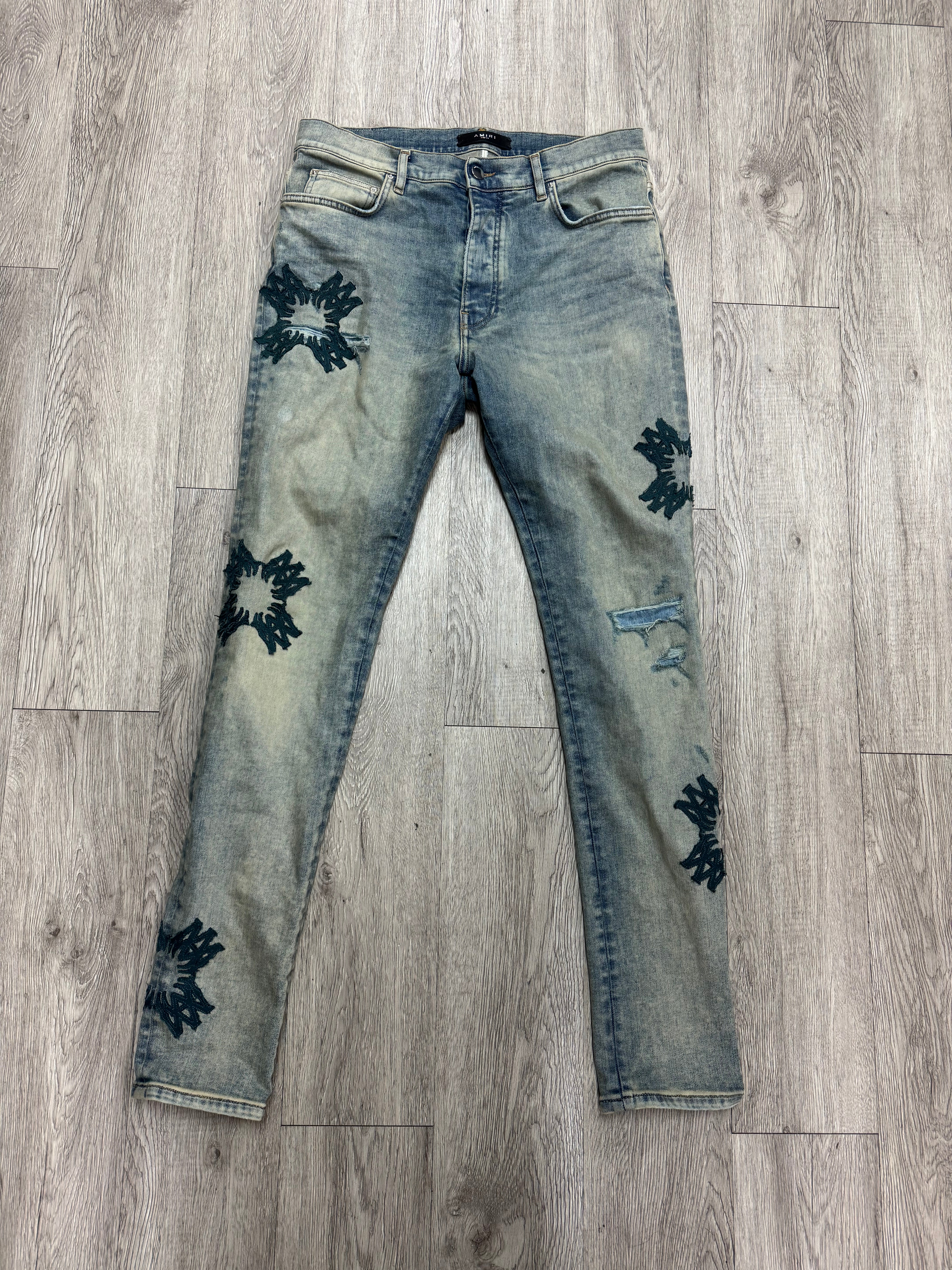 Amiri Vintage Wash MA Quad Applique Jeans