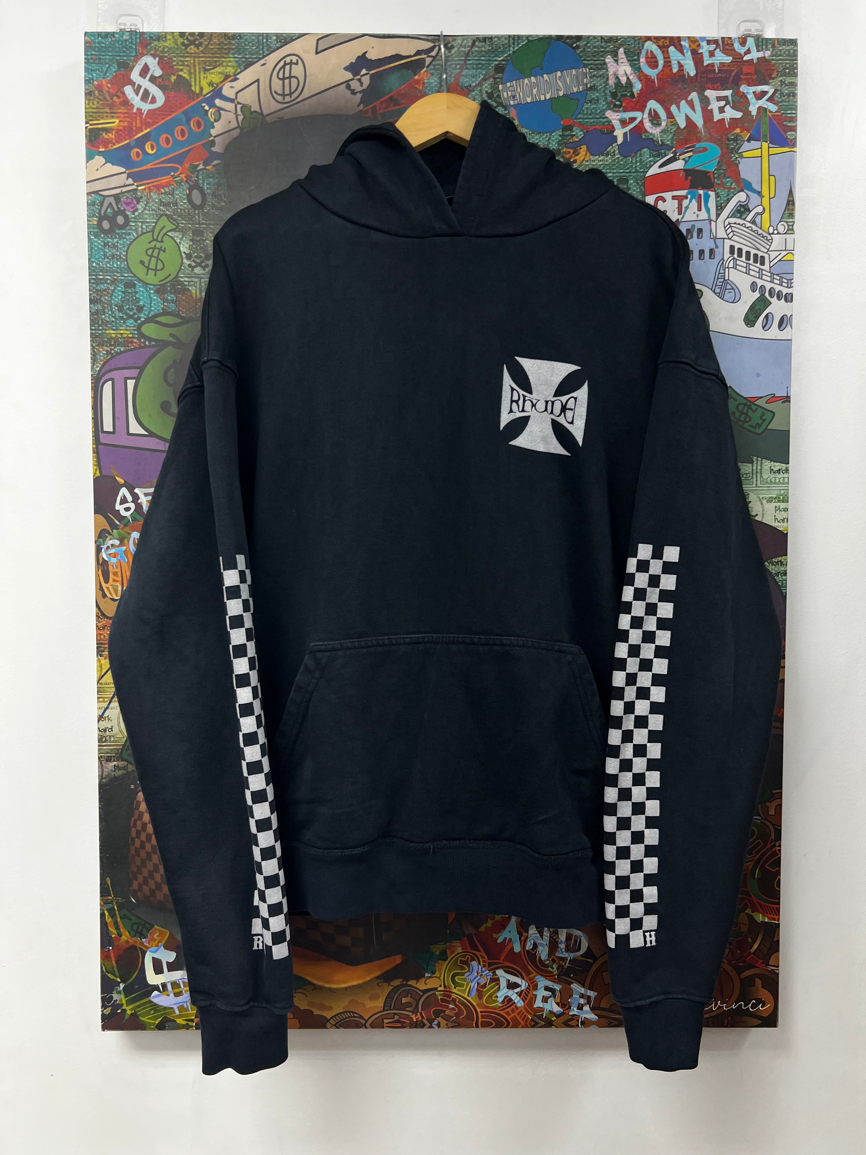 Rhude Navy White Motorcross Hoodie